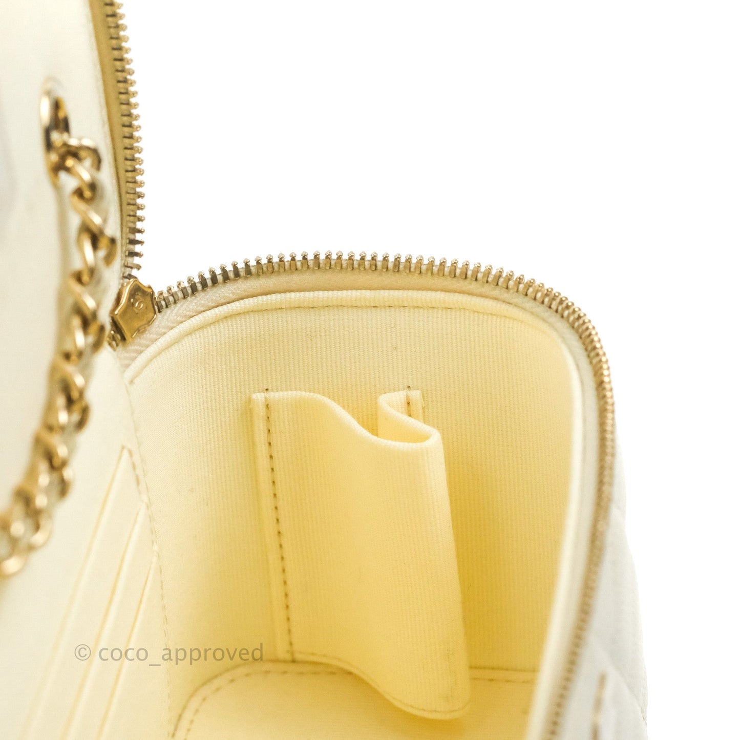 Chanel Classic Vanity with Chain Ivory Caviar Gold Hardware