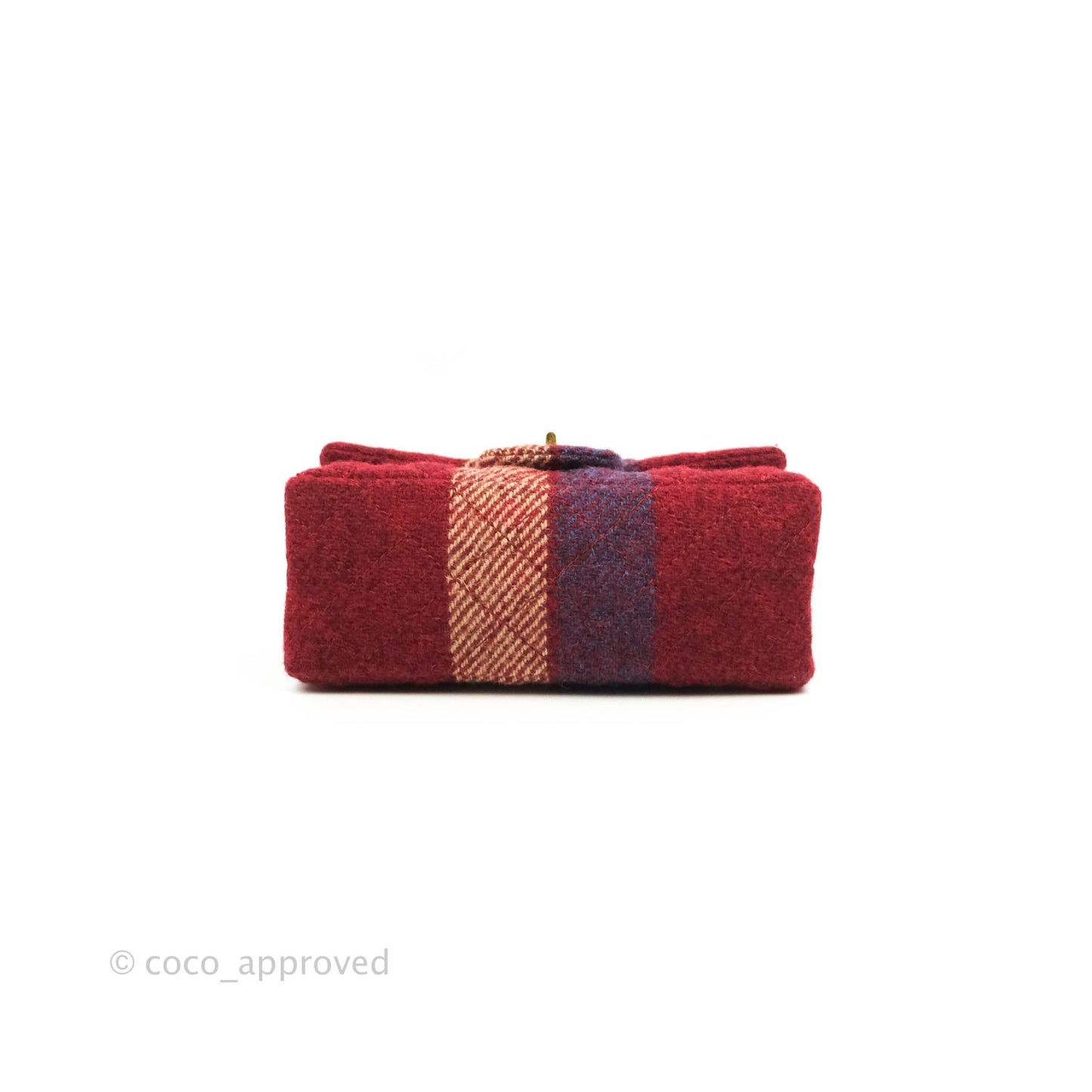 Chanel Mini Reissue 224 Wool Checked Aged Gold Hardware