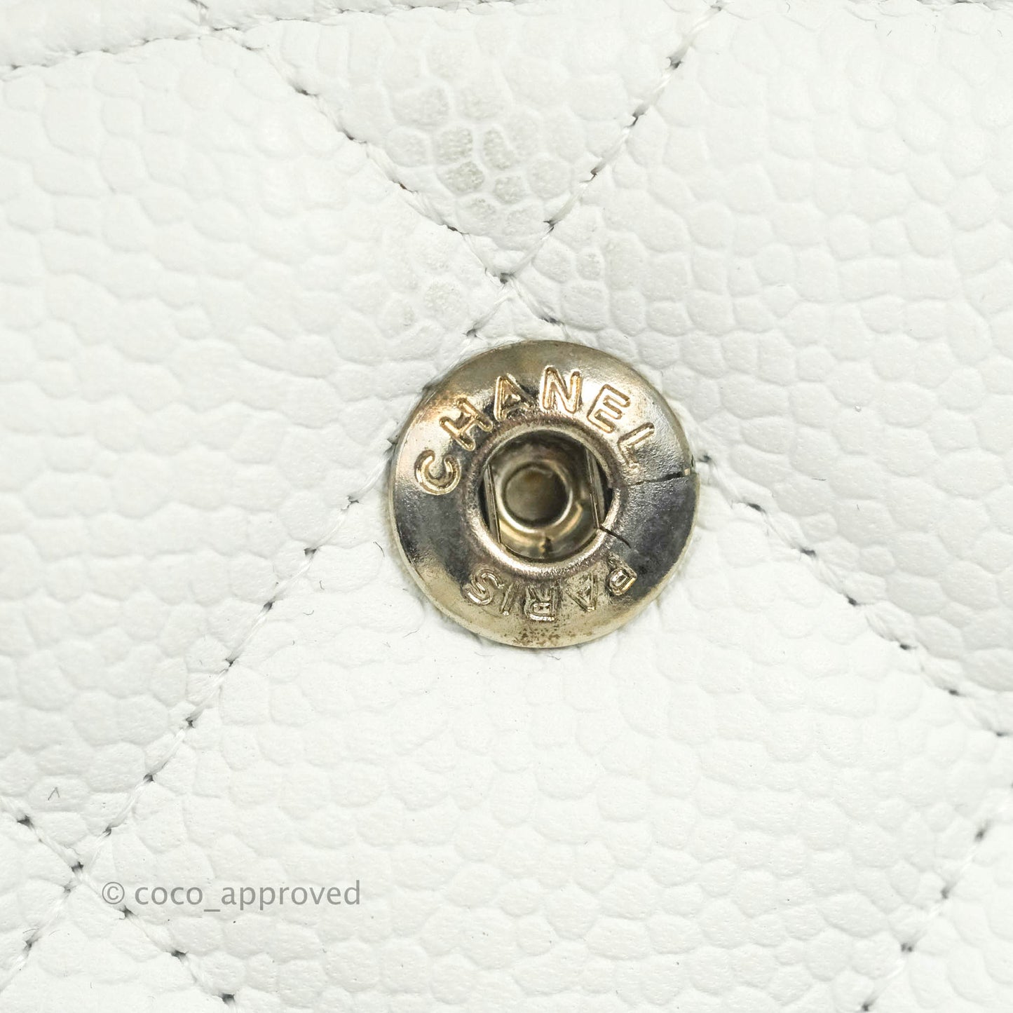 Chanel Jumbo Double Flap White Caviar Silver Hardware⁣⁣