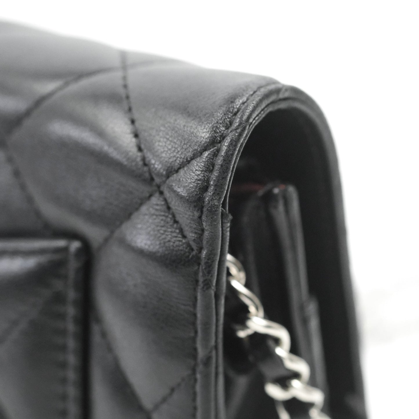 Chanel Quilted Classic WOC Black Lambskin Silver Hardware