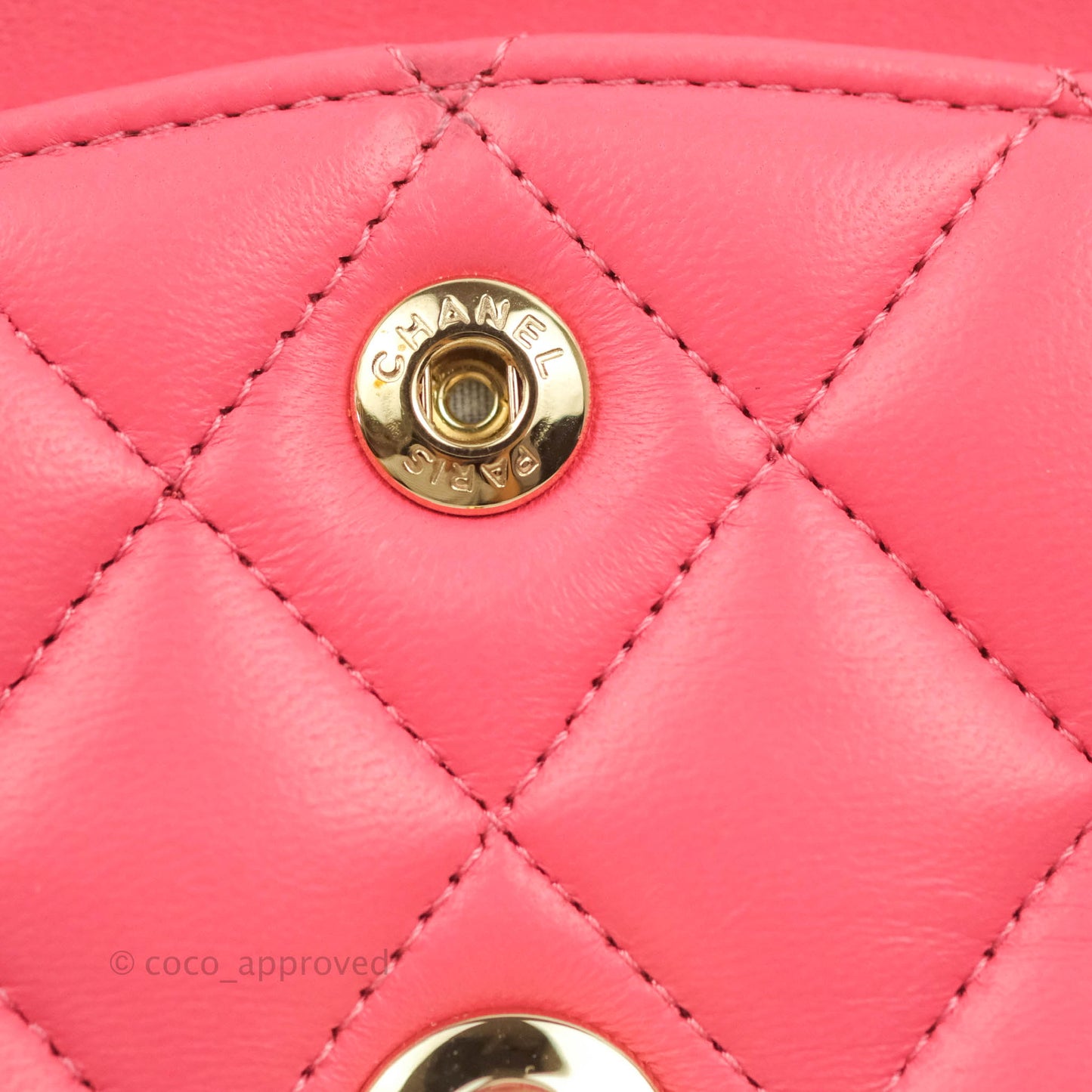 Chanel Small Classic Quilted Flap Rosy Pink Lambskin Gold Hardware