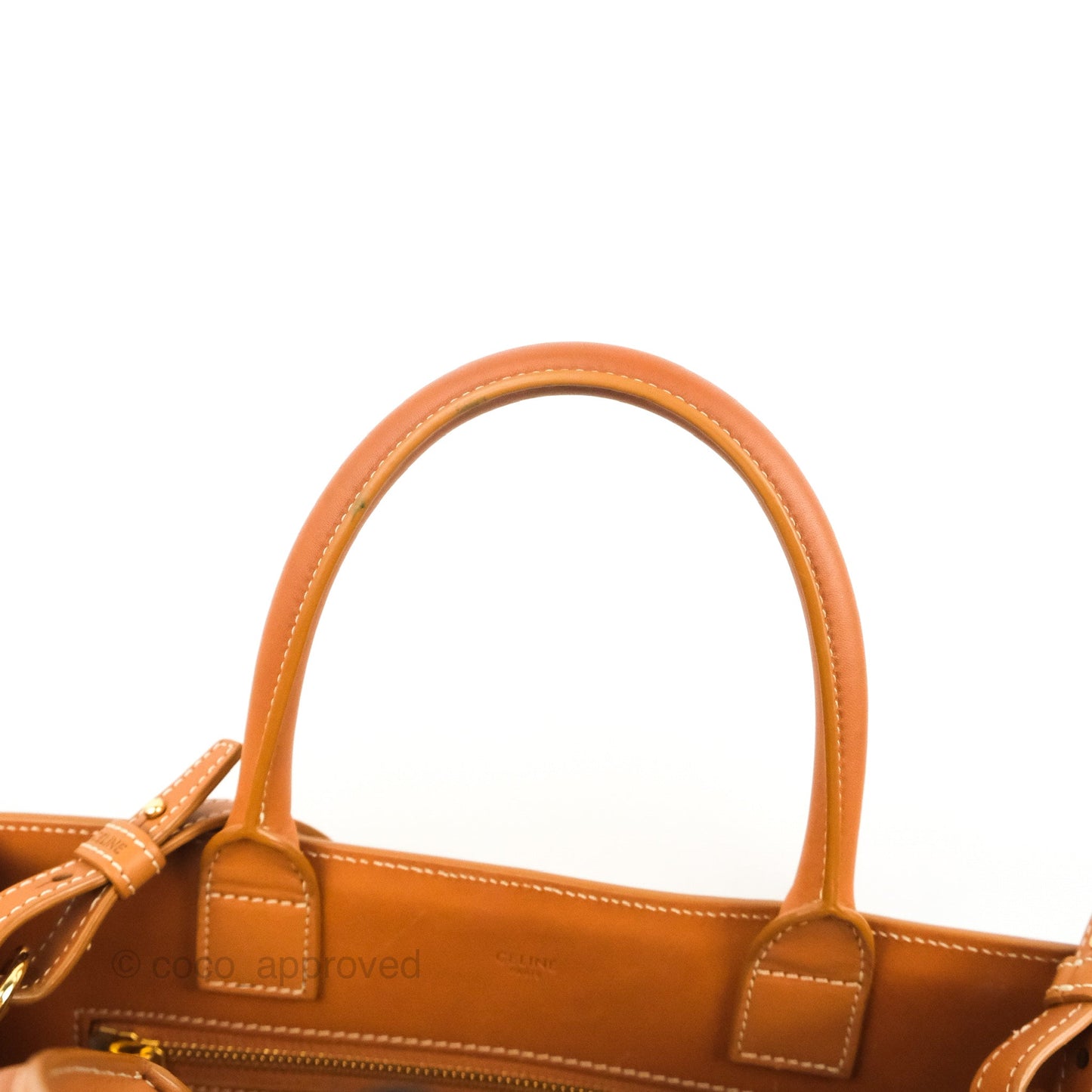 Celine Small Vertical Cabas Tote With Celine Print Natural/Tan