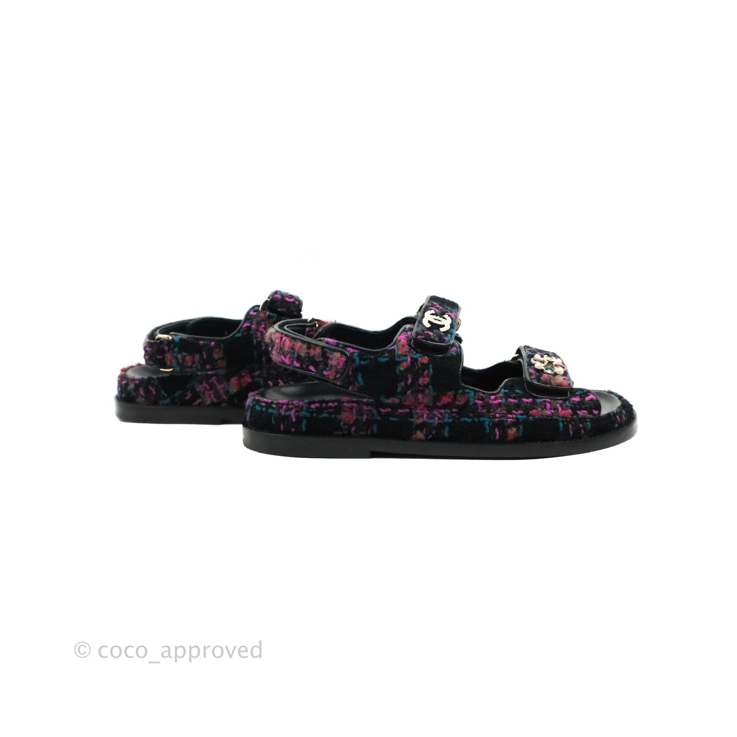 Chanel Dad Sandals Tweed Size 36