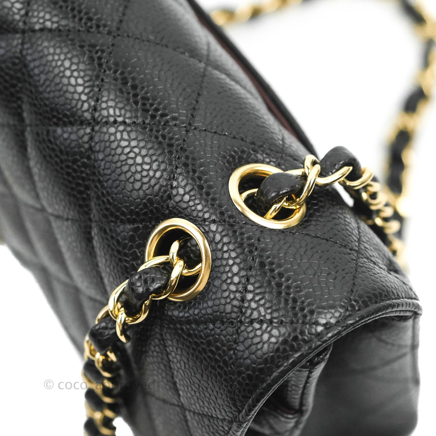 Chanel Classic M/L Medium Double Flap Black Caviar Gold Hardware