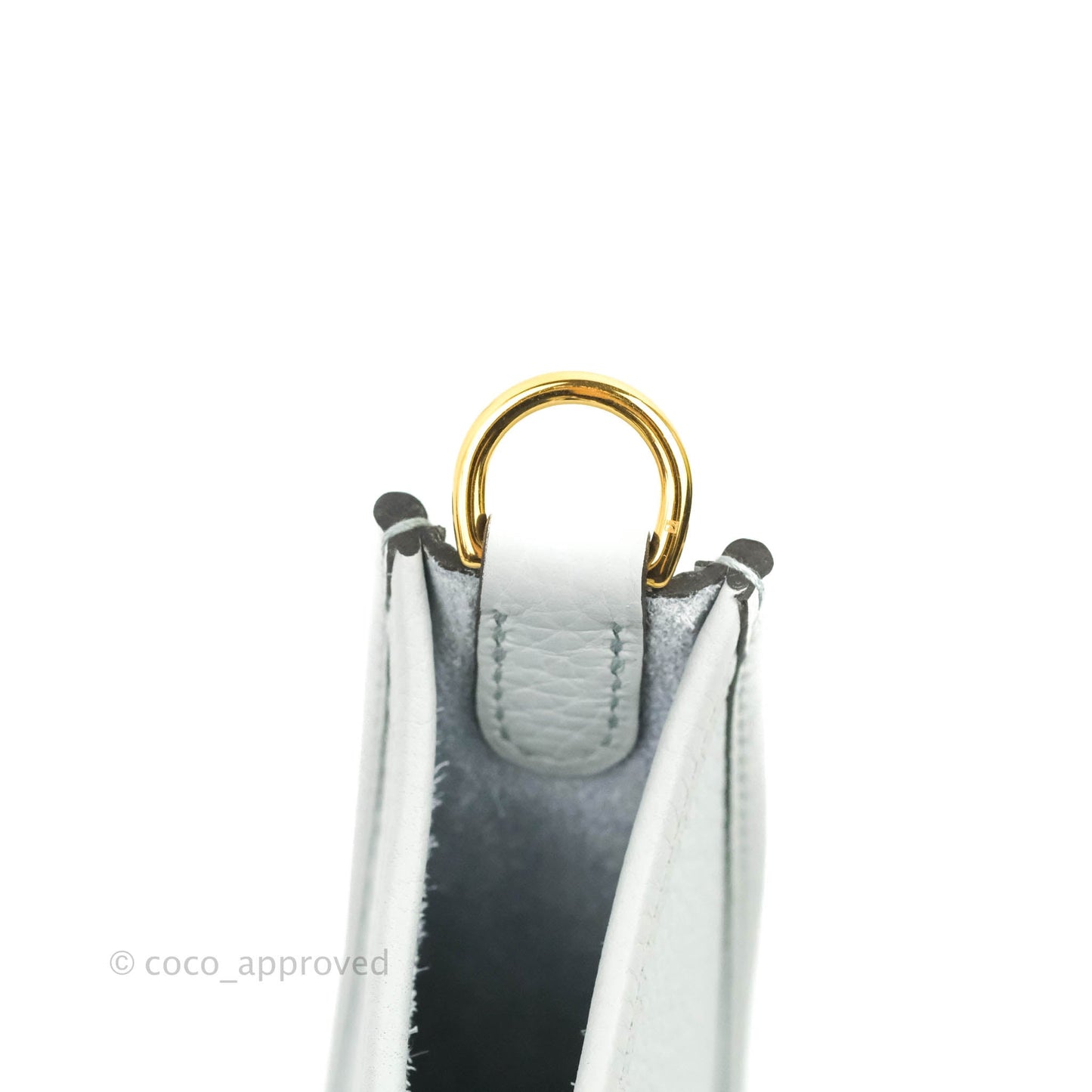 Hermès Mini Evelyne Amazone 16 Bleu Pale 08/ Gris Etain 8F Gold Hardware