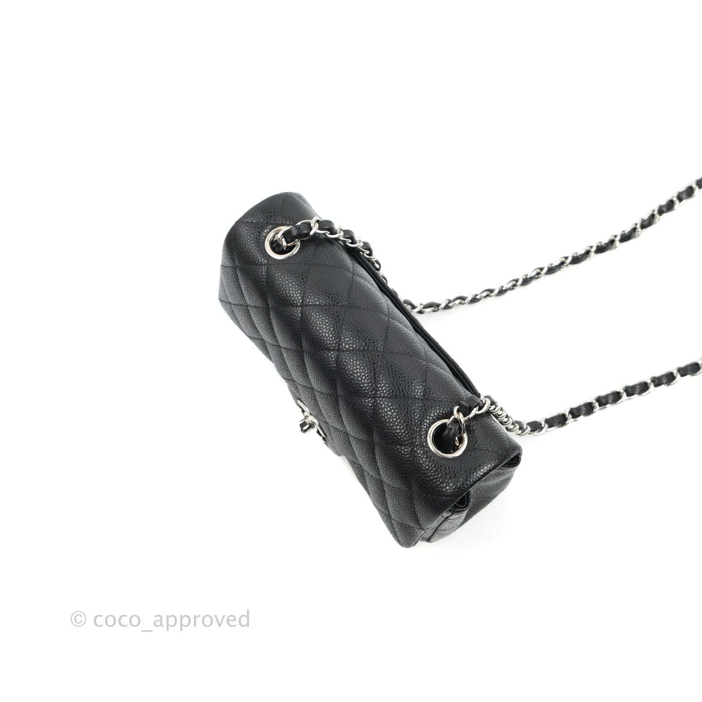 Chanel Quilted Mini Rectangular Black Caviar Silver Hardware