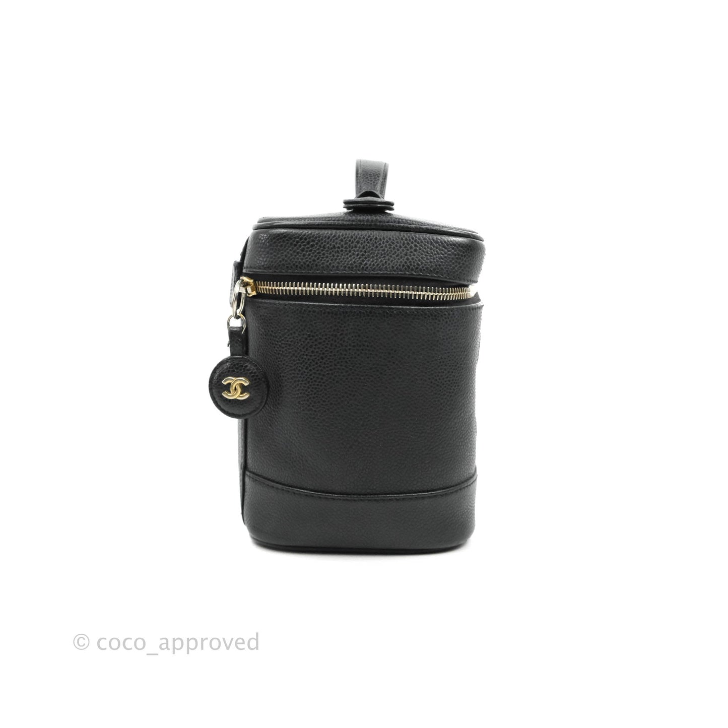 Chanel Vintage Vanity Case Black Caviar Gold Hardware