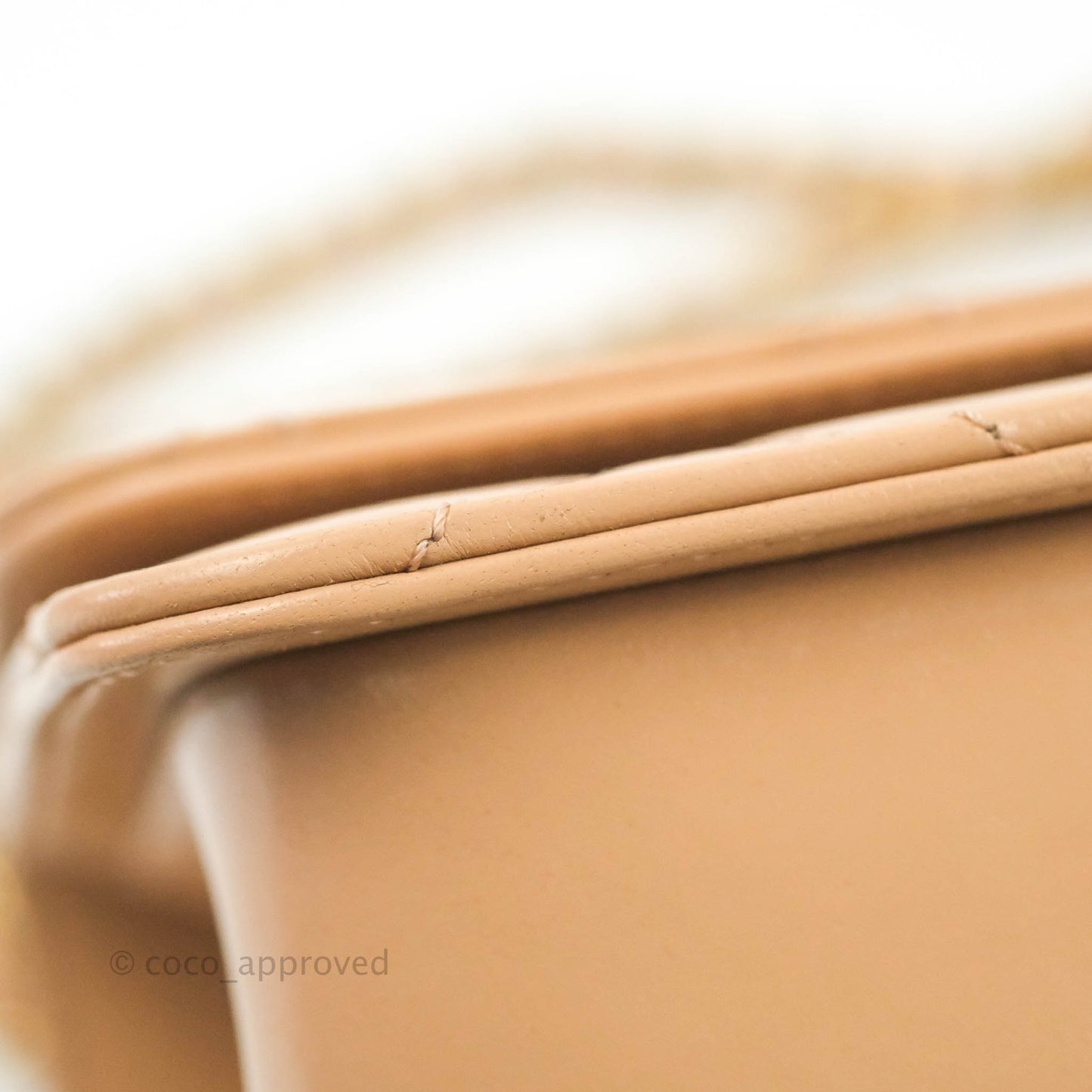Chanel Quilted Perfect Fit Adjustable Beige Calfskin Gold Hardware 21A