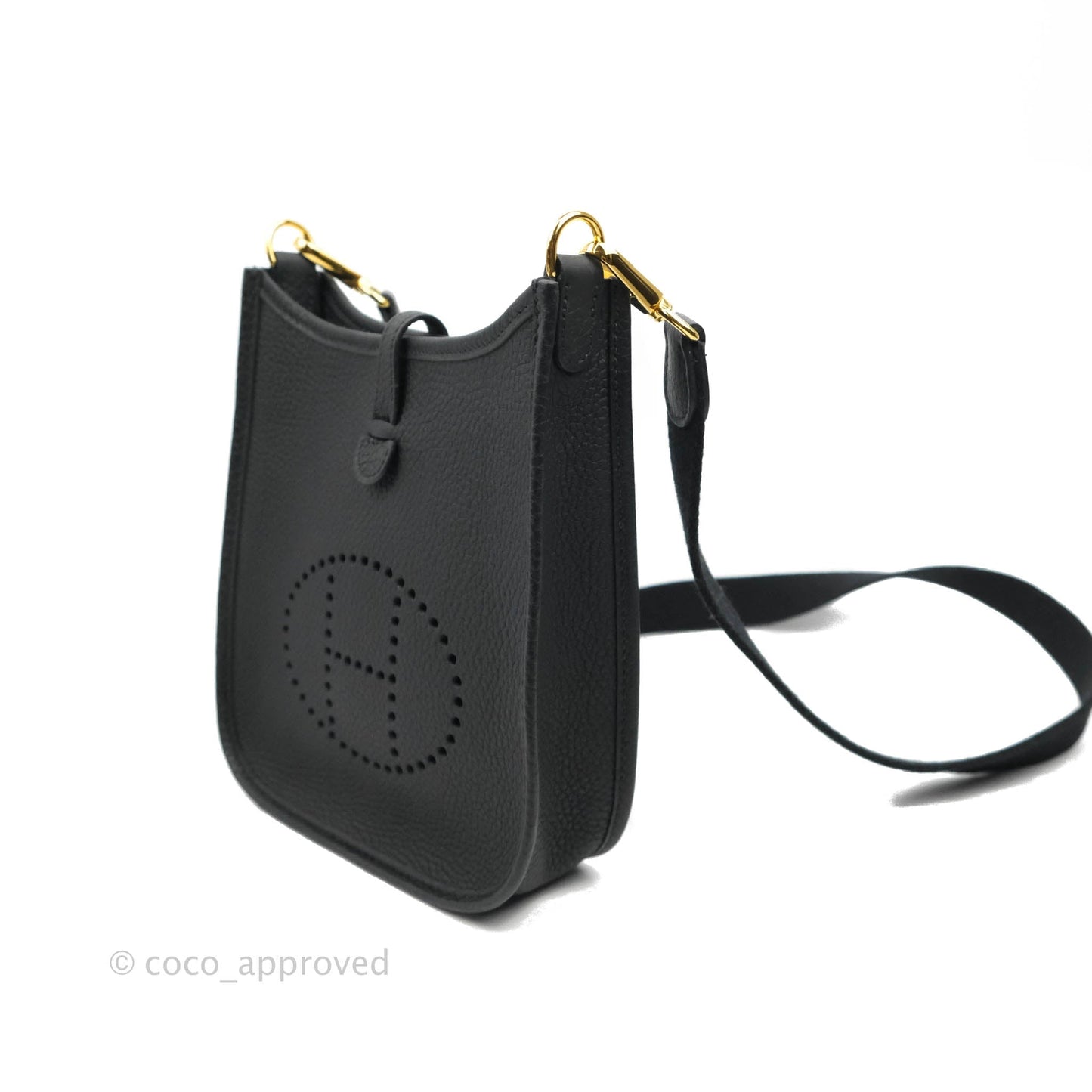 Hermès Clemence Mini Evelyne TPM Black Gold Hardware