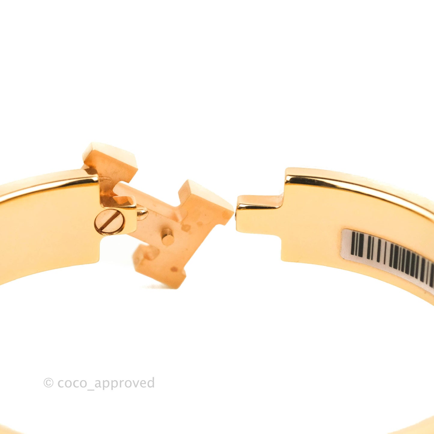 Hermès Clic H Bracelet White Rose Gold PM