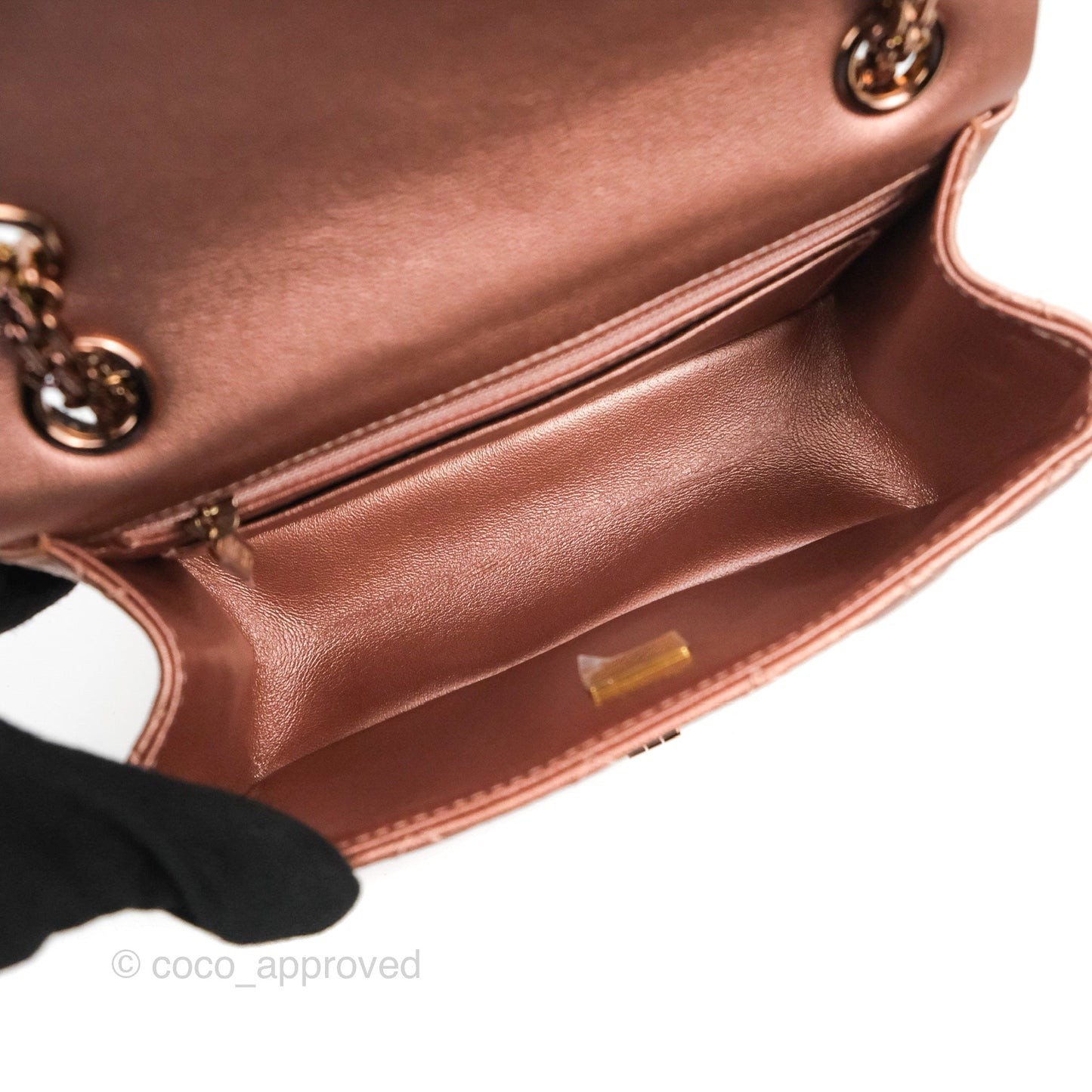 Chanel Mini Reissue 224 Metallic Calfskin Rose Gold