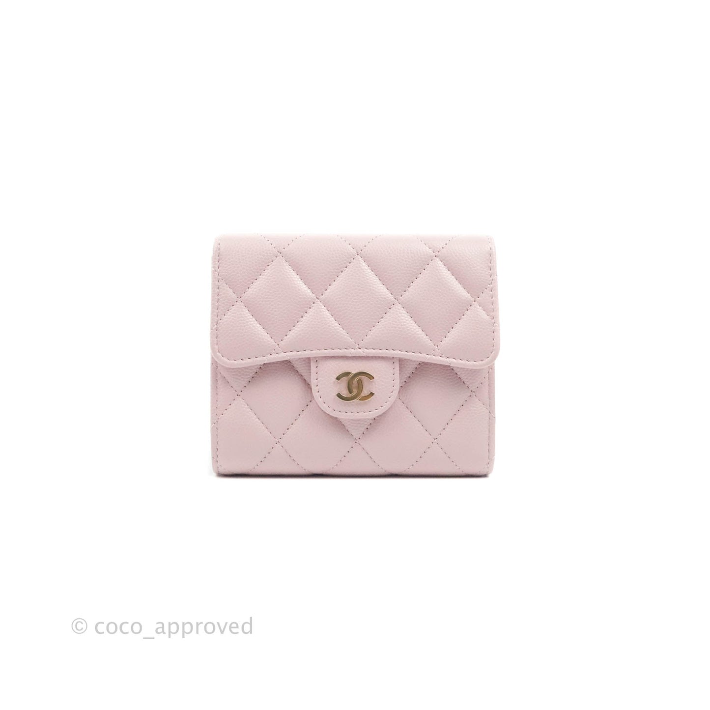 Chanel Classic Flap Wallet Pink Caviar Gold Hardware 21S