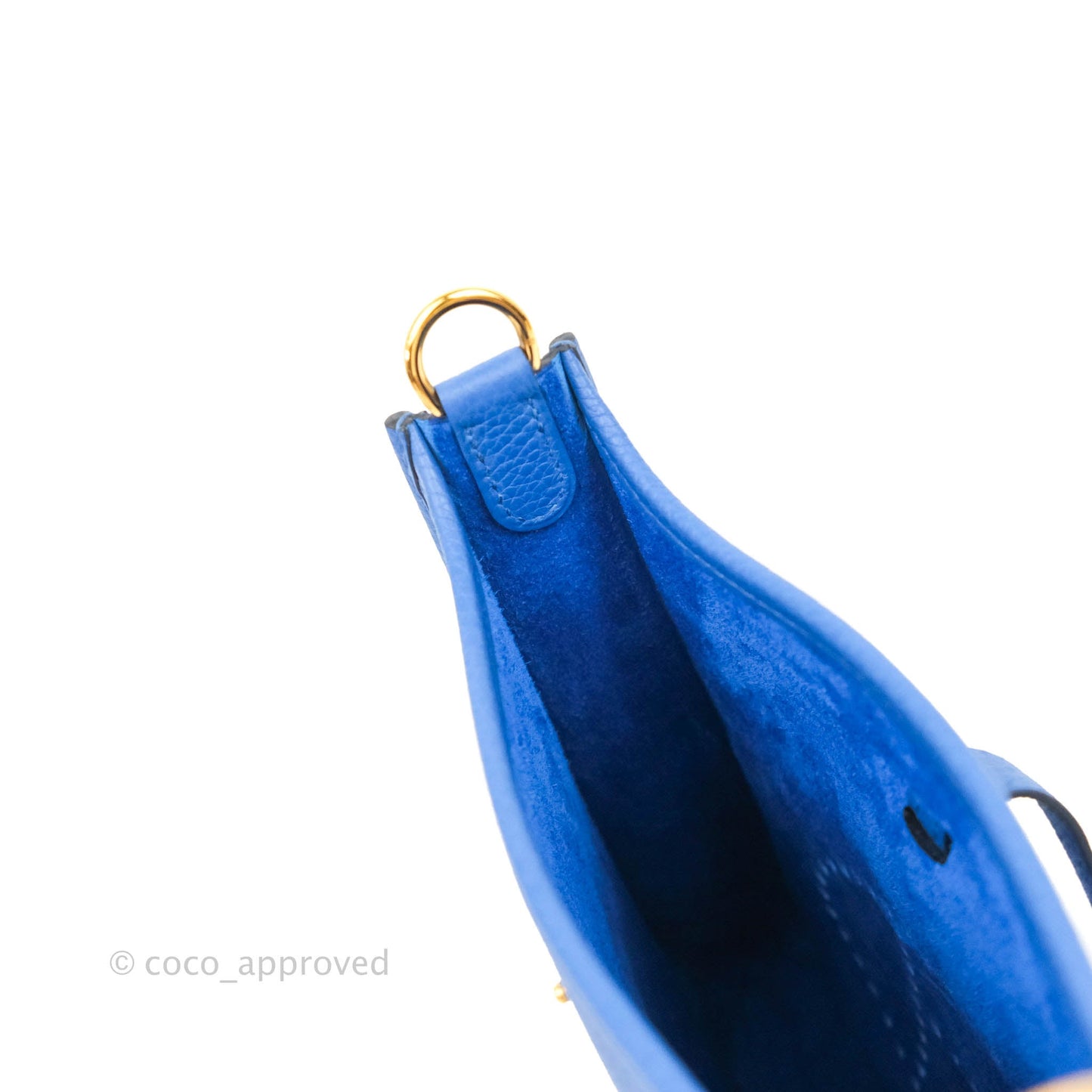 Hermès Clemence Mini Evelyne Blue Hydra Gold Hardware