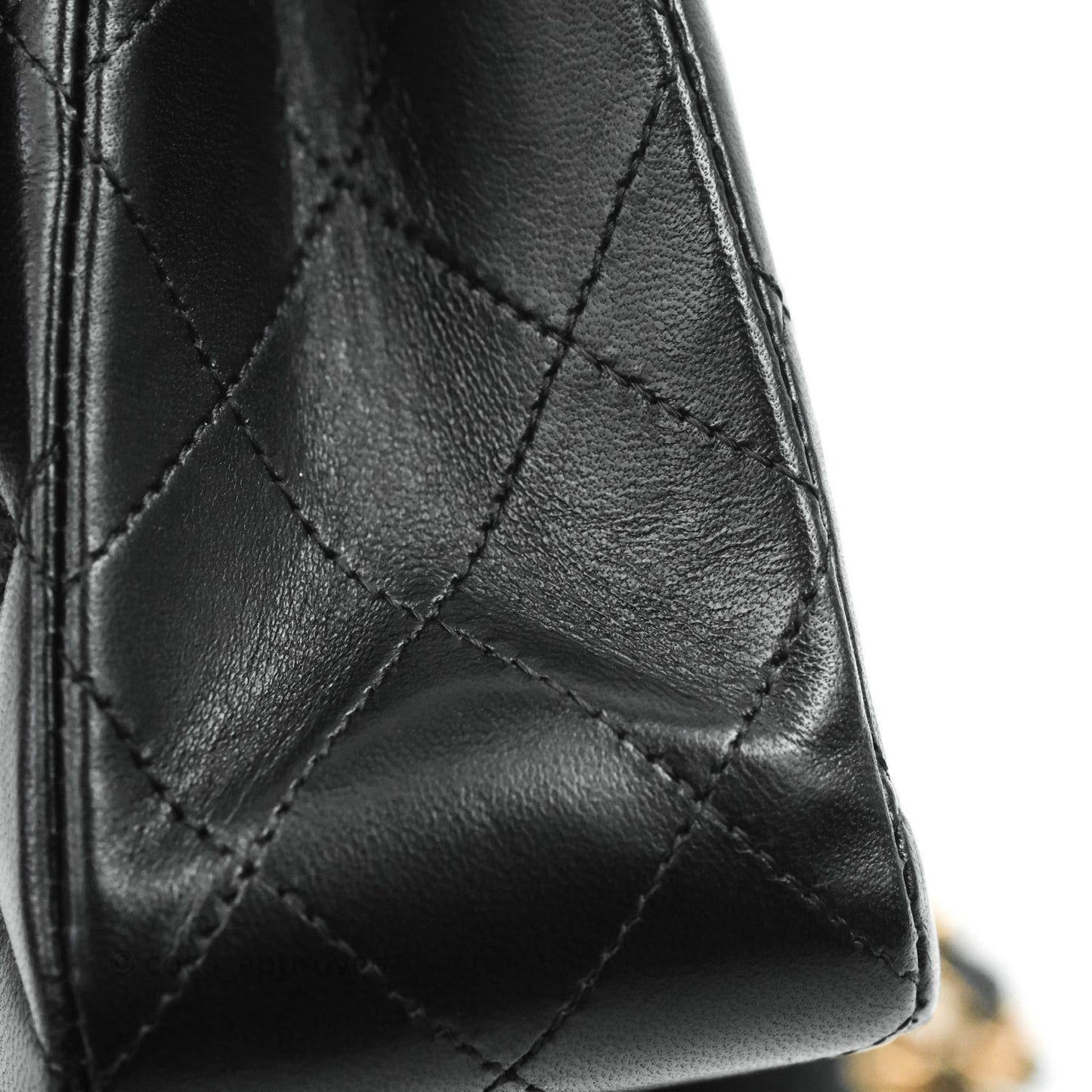 Chanel Classic Small S/M Flap Black Lambskin Rose Pink-Gold Hardware