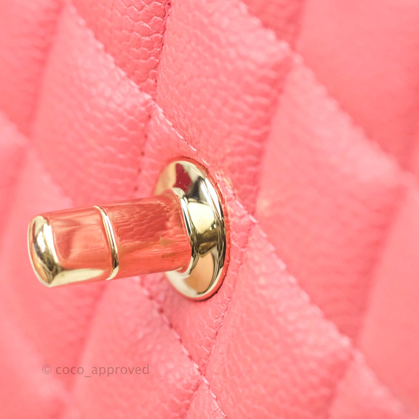 Chanel Quilted Mini Rectangular Flap Pearly Pink Caviar Gold Hardware 18S