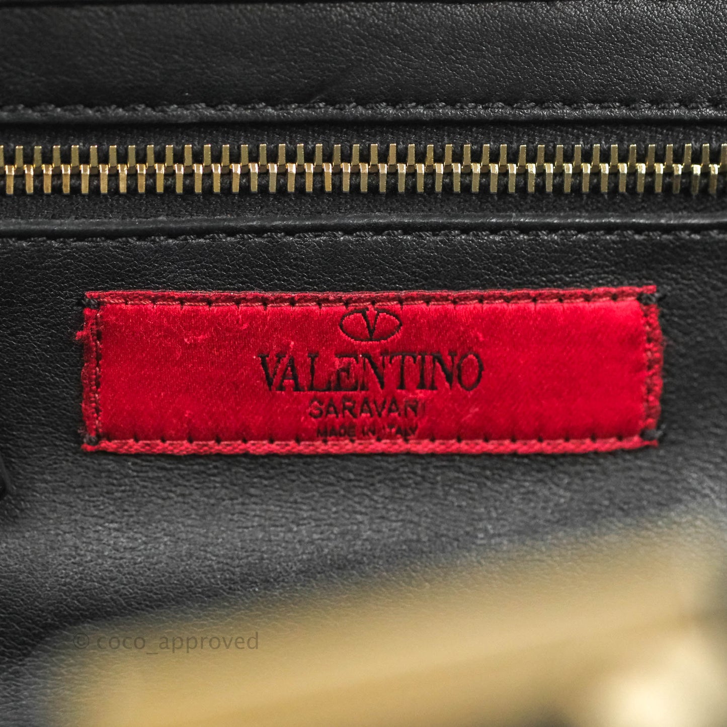 Valentino Garavani Small Trapeze Rockstud Black Grained Calfskin Gold Hardware