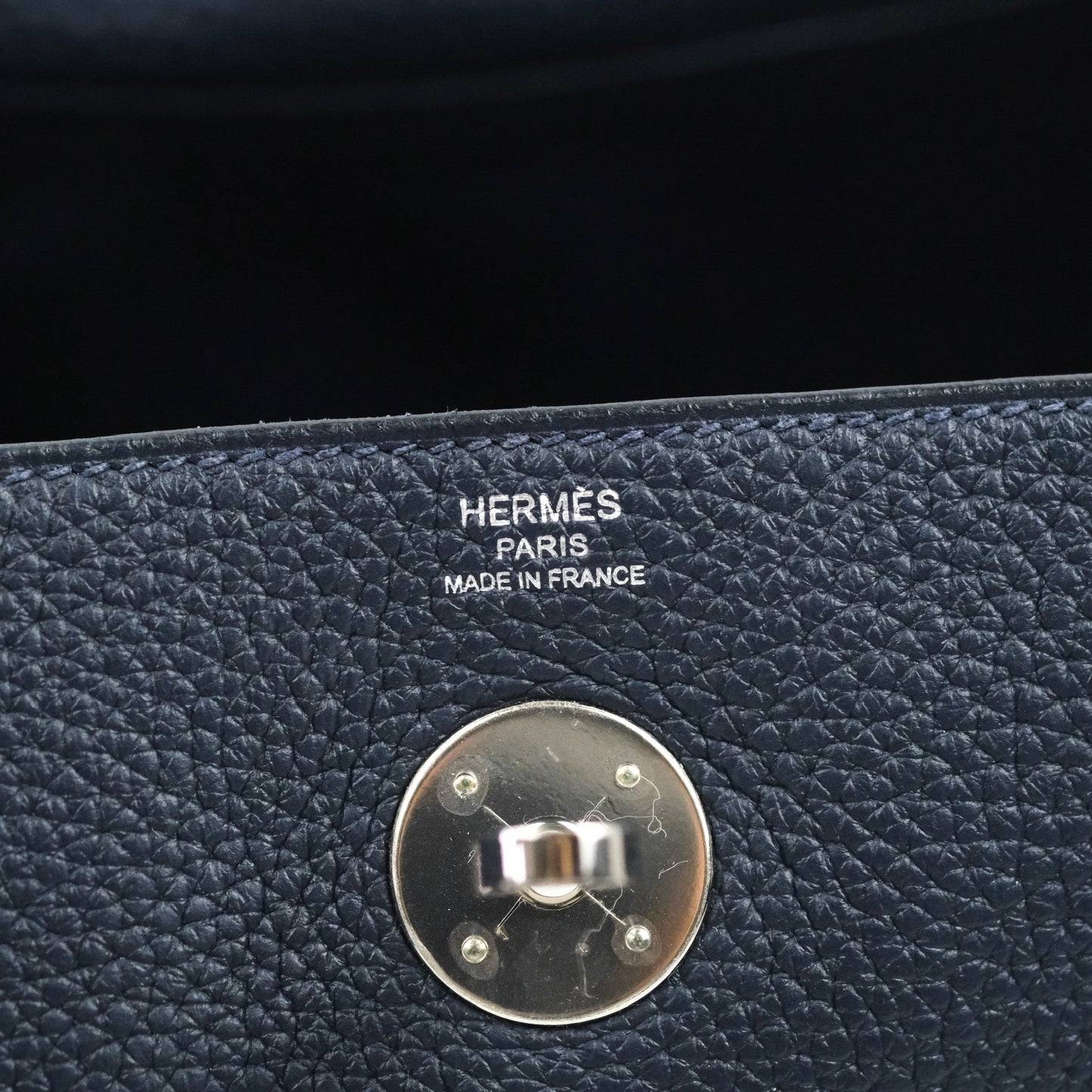 Hermès Lindy 26 Bleu Nuit Clemence Silver Hardware