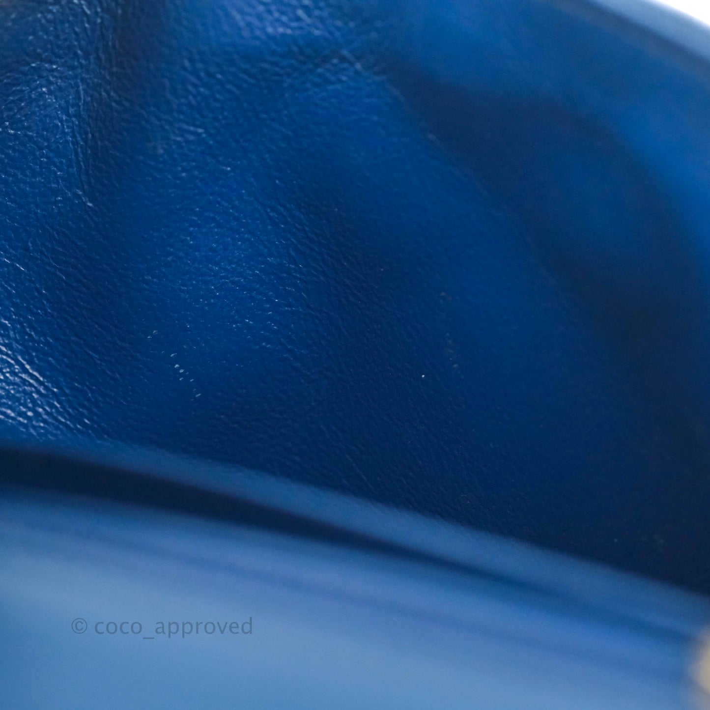Chanel Quilted Mini Square Blue Lambskin Gold Hardware