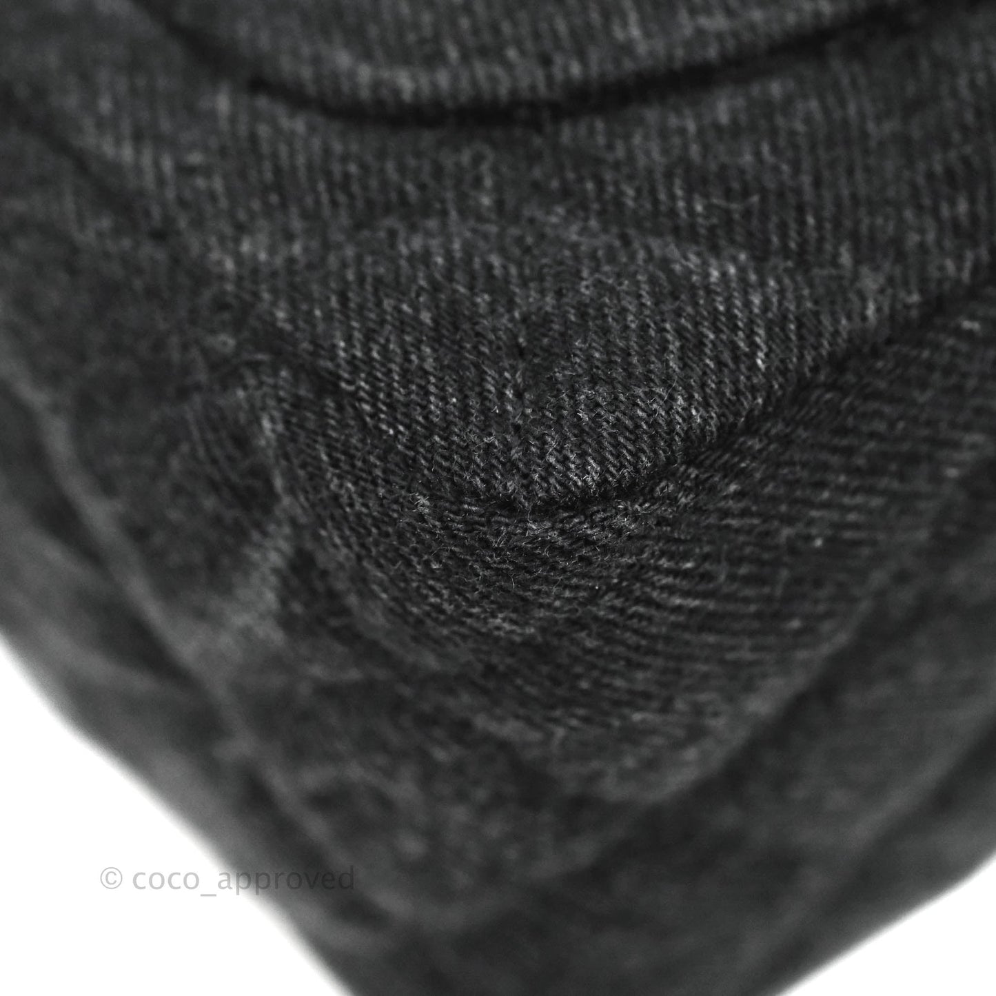 Chanel Quilted Mini Square Black Denim Silver Hardware