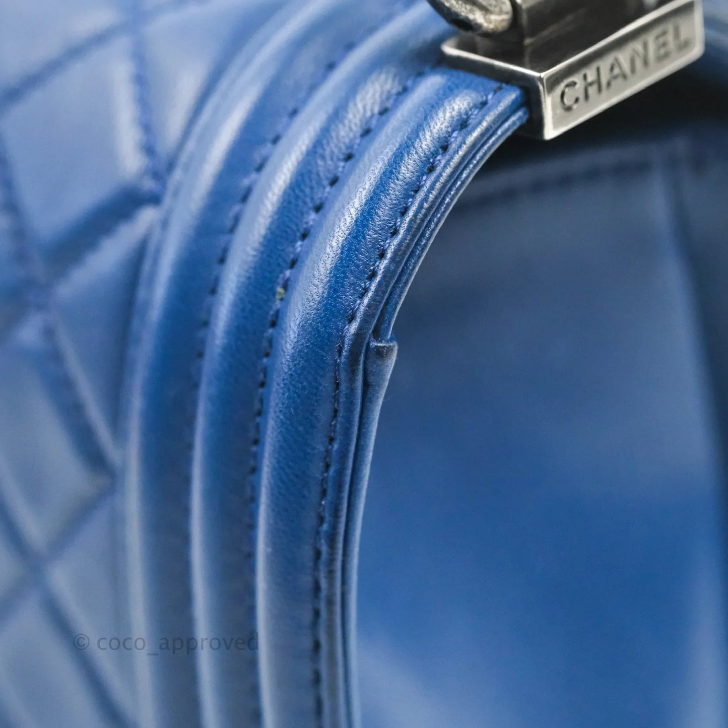Chanel Quilted Medium Boy Blue Calfskin Ruthenium Hardware