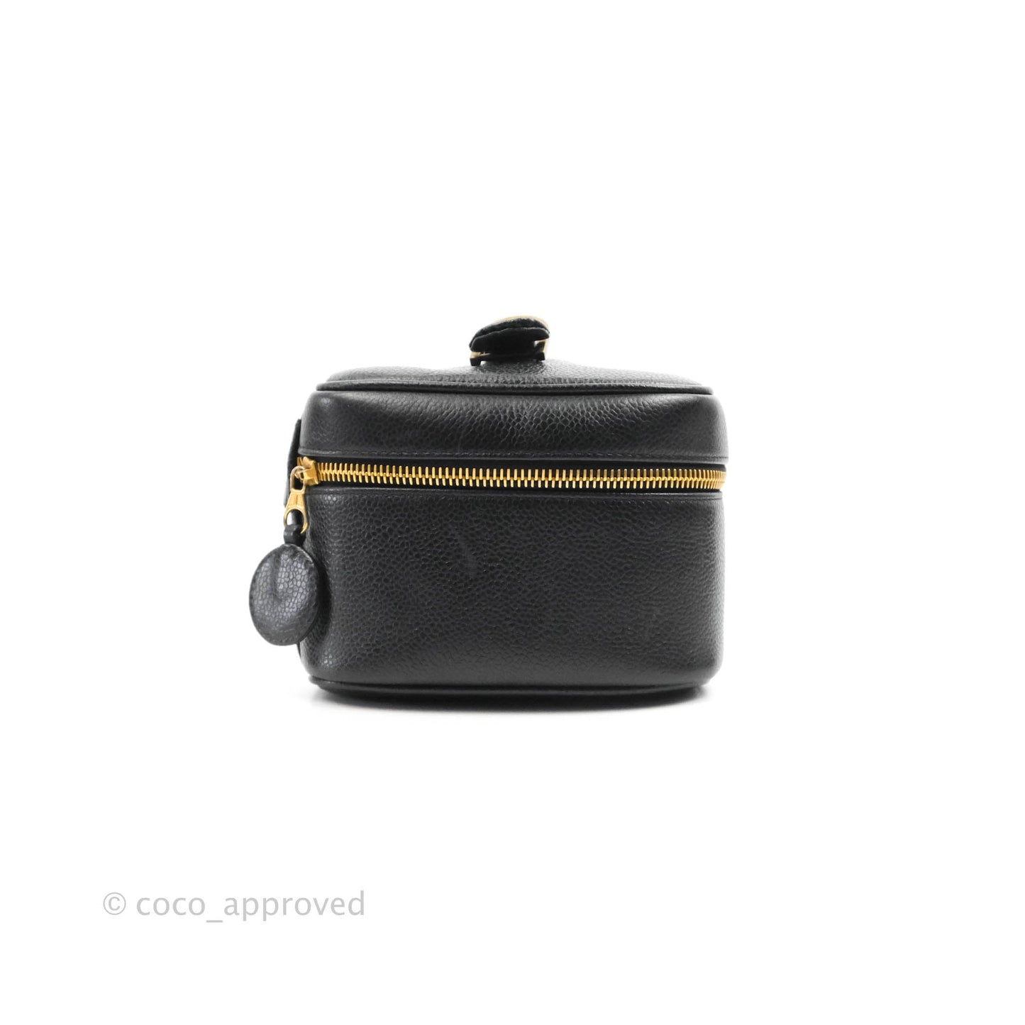 Chanel Vintage Vanity Case Black Caviar Gold Hardware