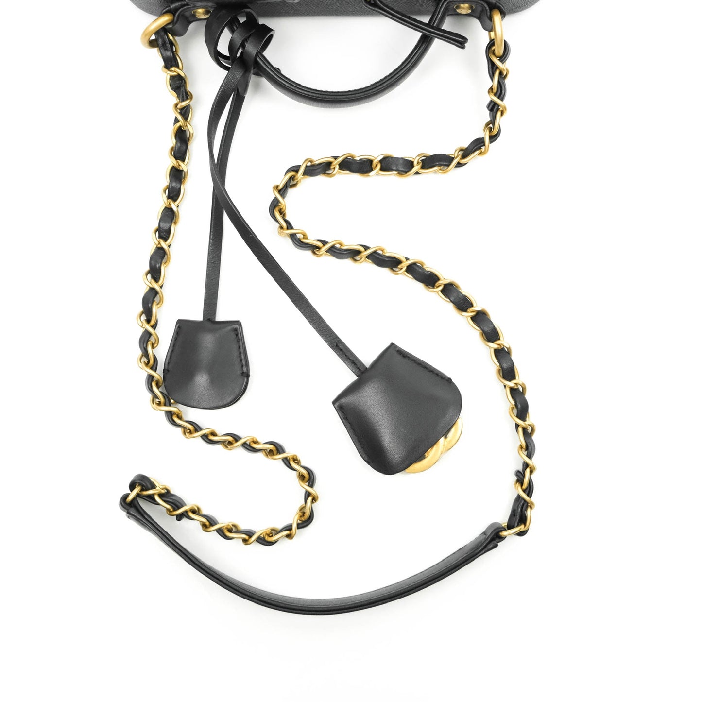 Chanel Quilted Medium CC Filigree Vanity Case Black Caviar Gold Hardware