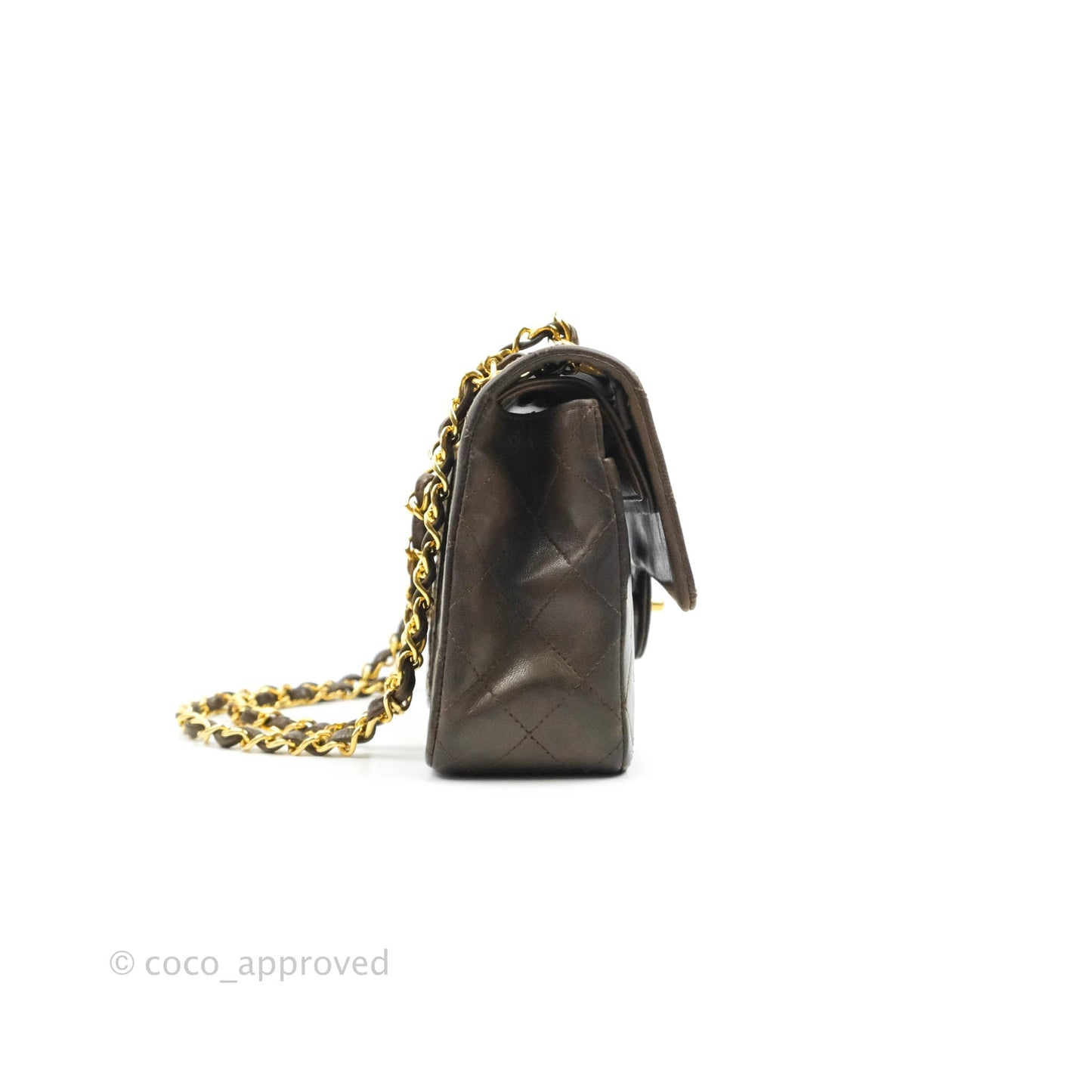 Chanel Classic Vintage Small Flap Brown Lambskin 24K Gold Hardware