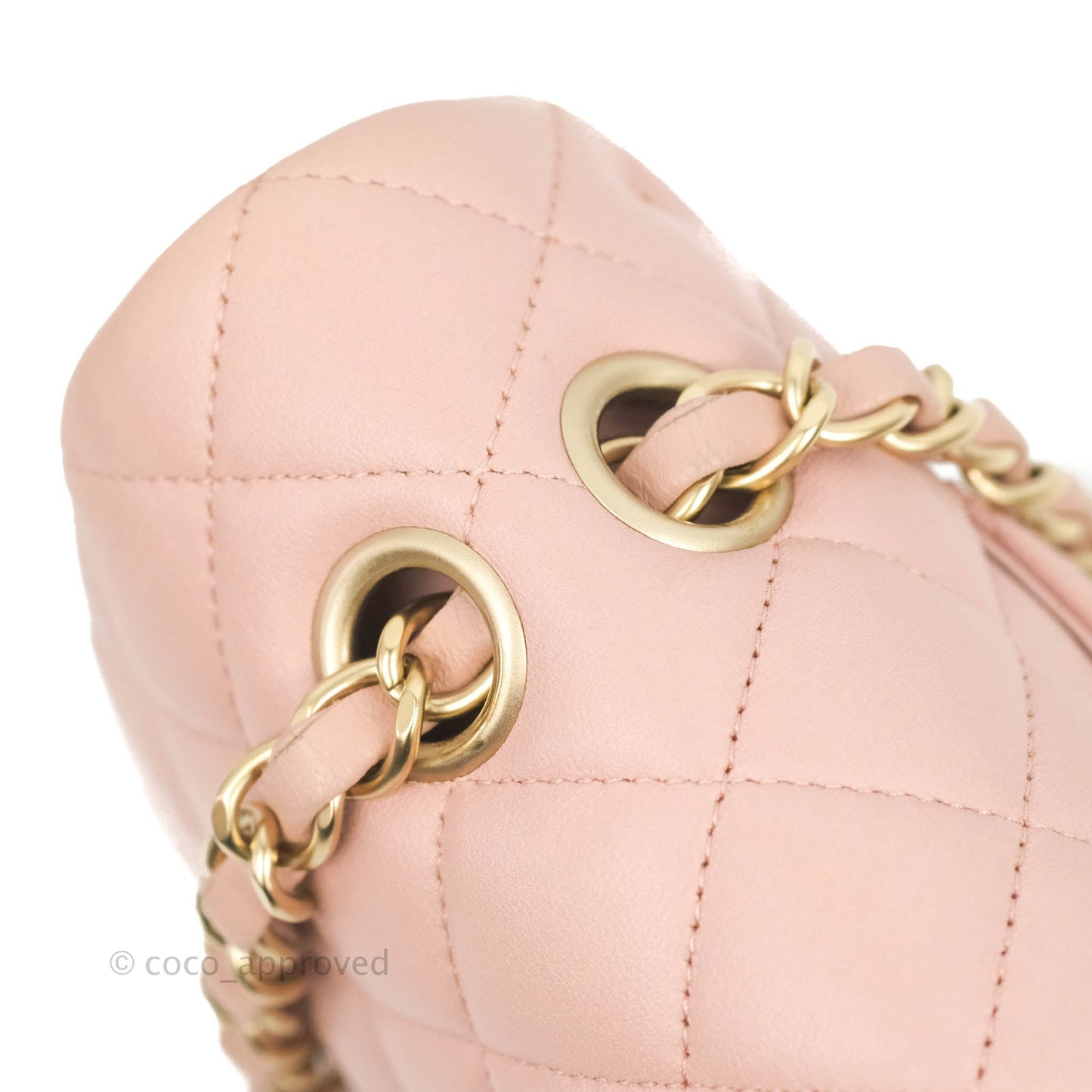 Chanel Classic M/L Medium Flap Quilted Light Pink Lambskin Matte Gold Hardware