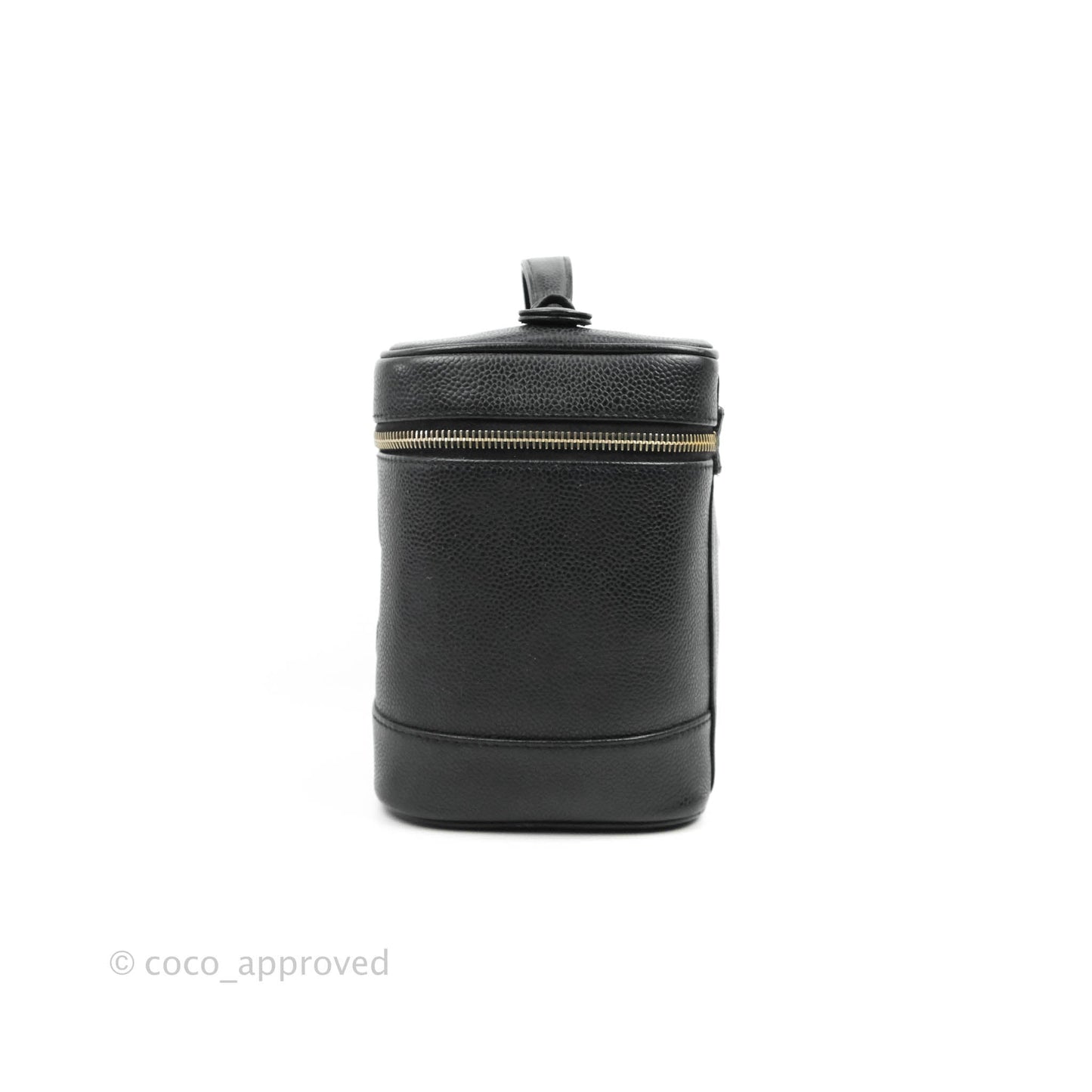 Chanel Vintage Vanity Case Black Caviar Gold Hardware