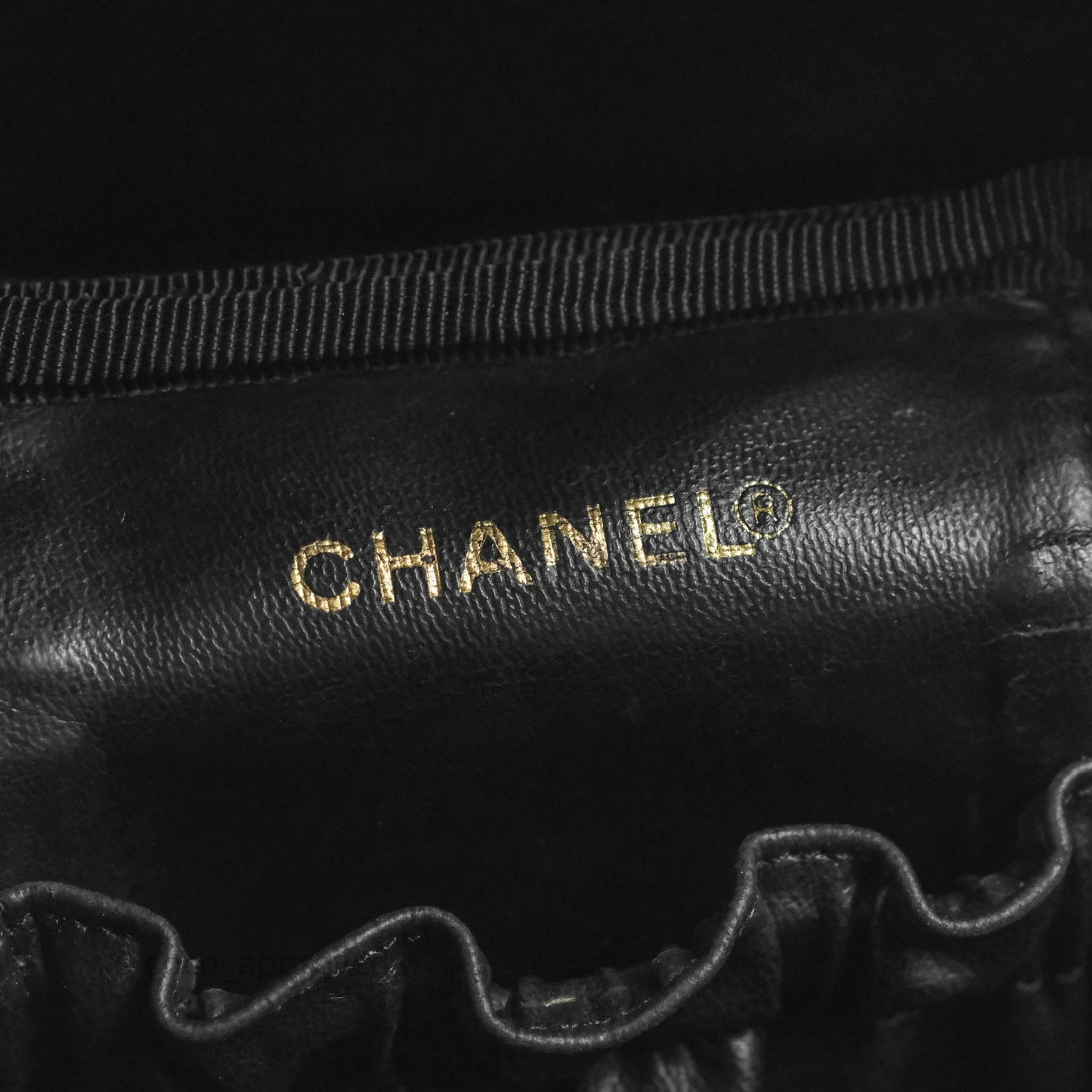 Chanel Vintage Vanity Case Black Caviar Gold Hardware