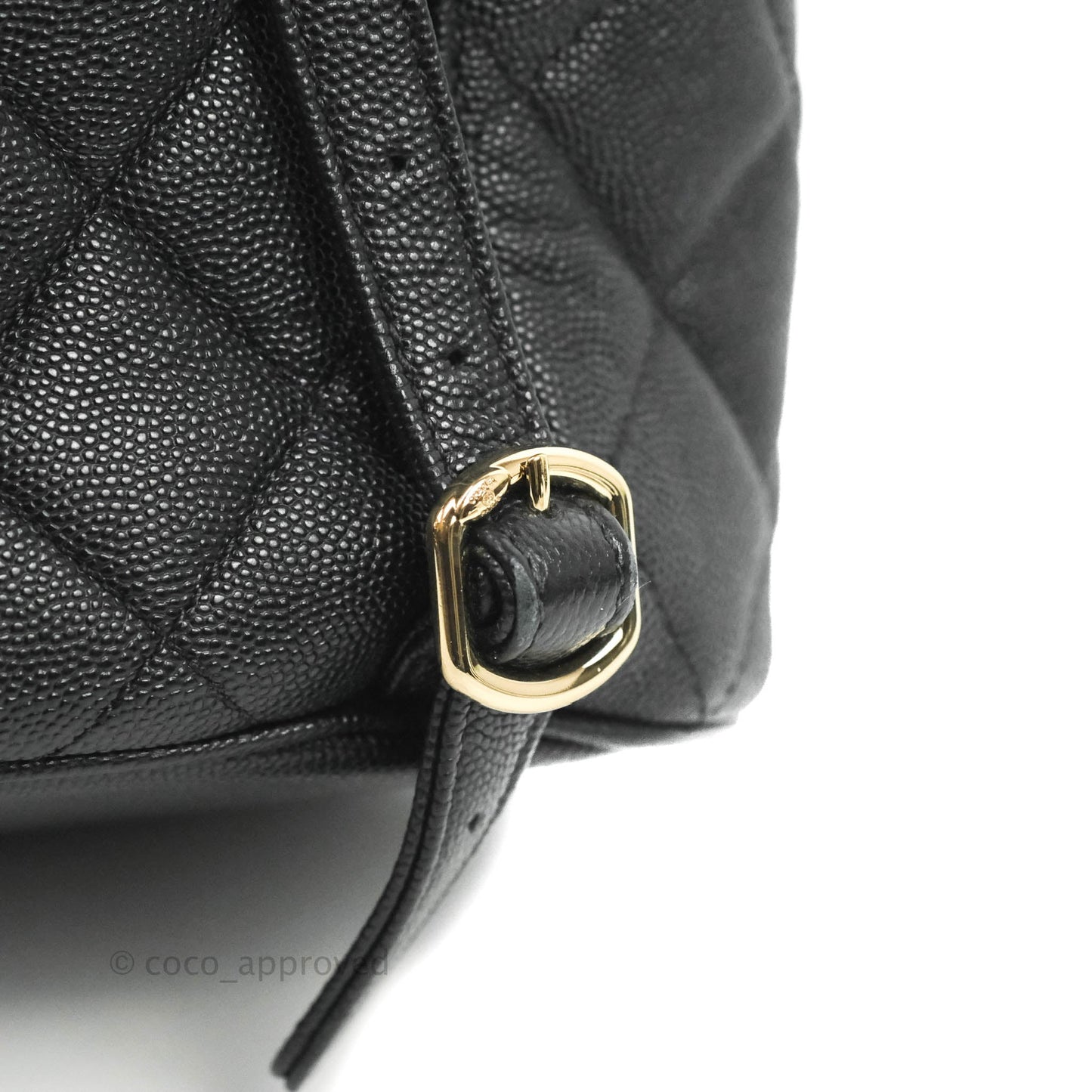 Chanel Quilted Black Caviar Duma Backpack Bag Gold Hardware
