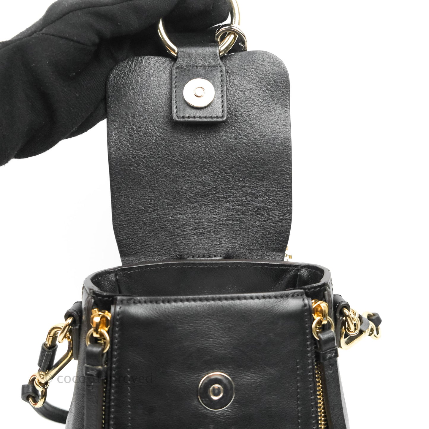 Chloé Small Faye Backpack Black Suede Calfskin
