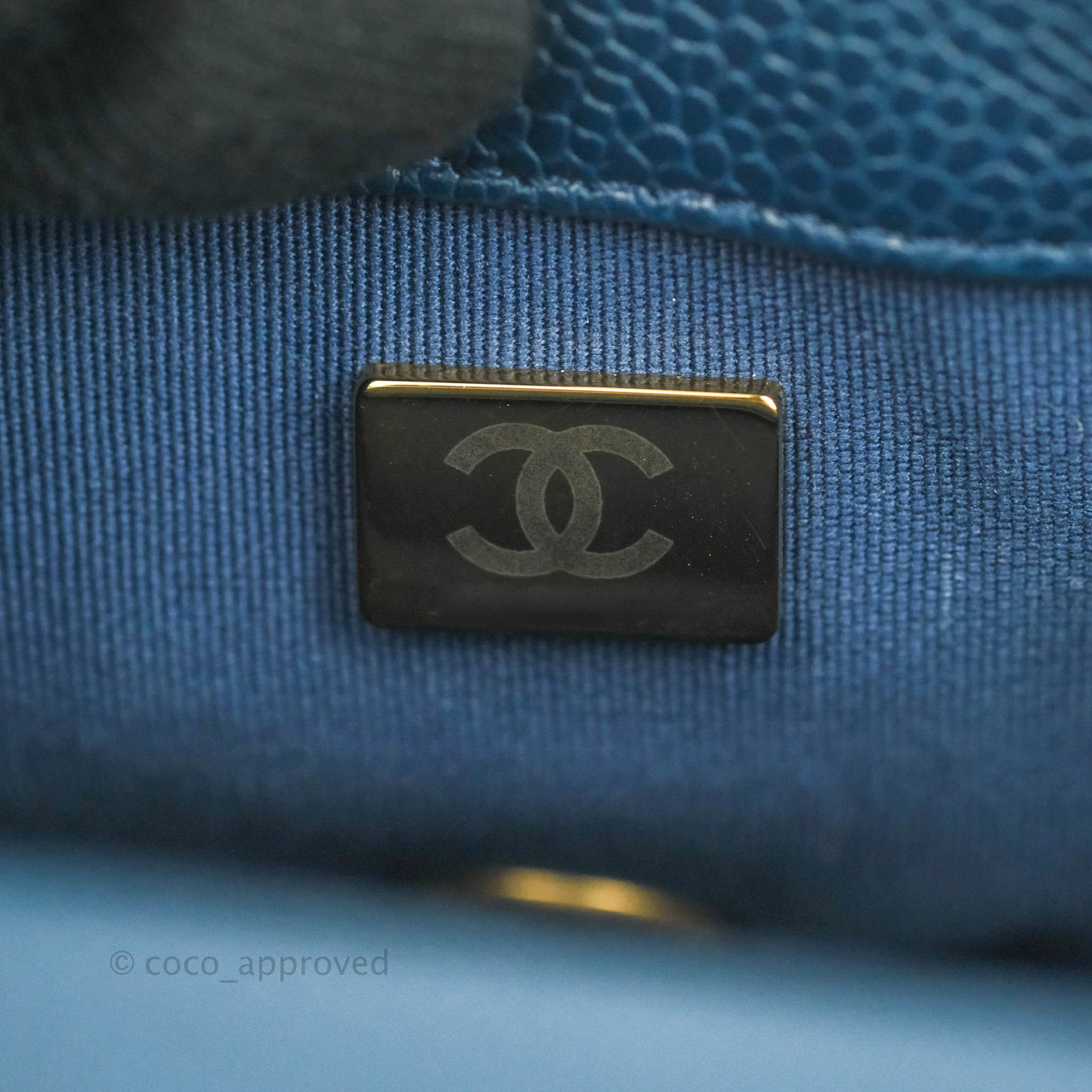Chanel Mini Flap Bag Coin Charm Soul Chain Navy Caviar Aged Gold Hardware 21A