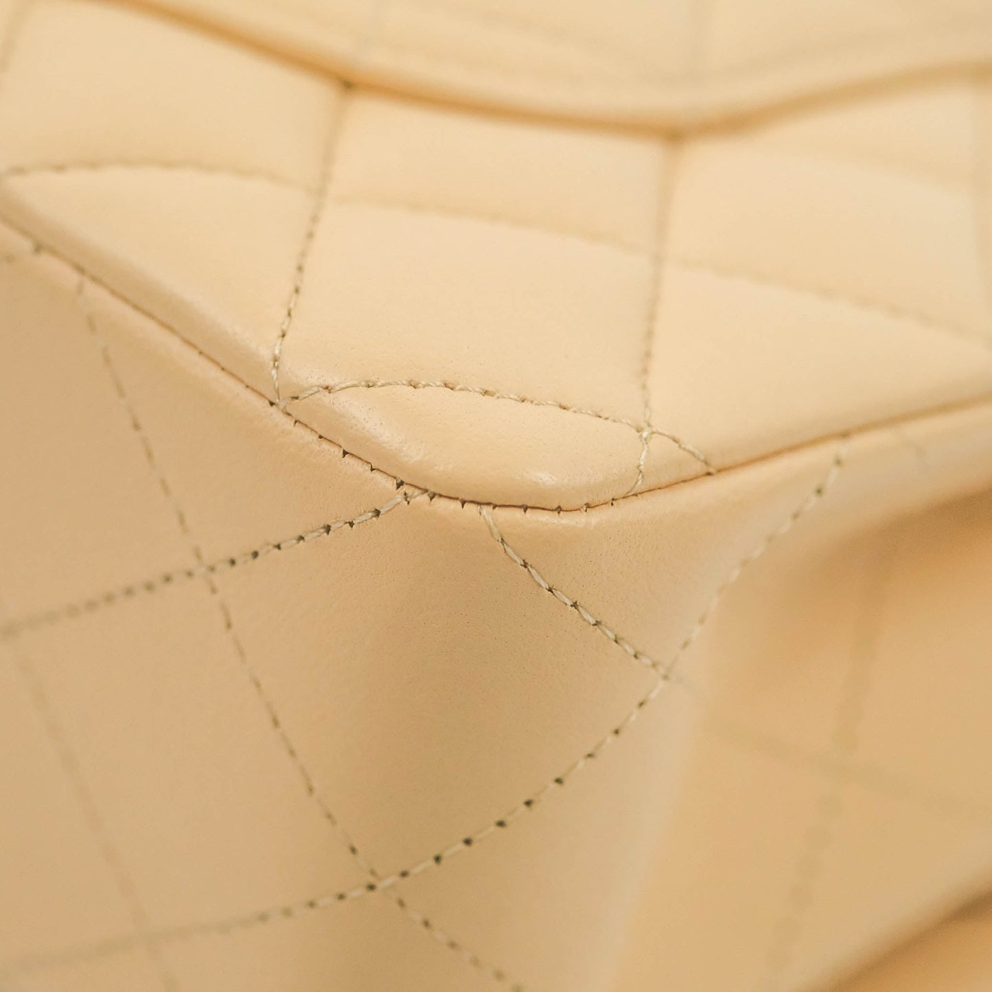 Chanel Classic Small S/M Quilted Flap Beige Lambskin Gold Hardware