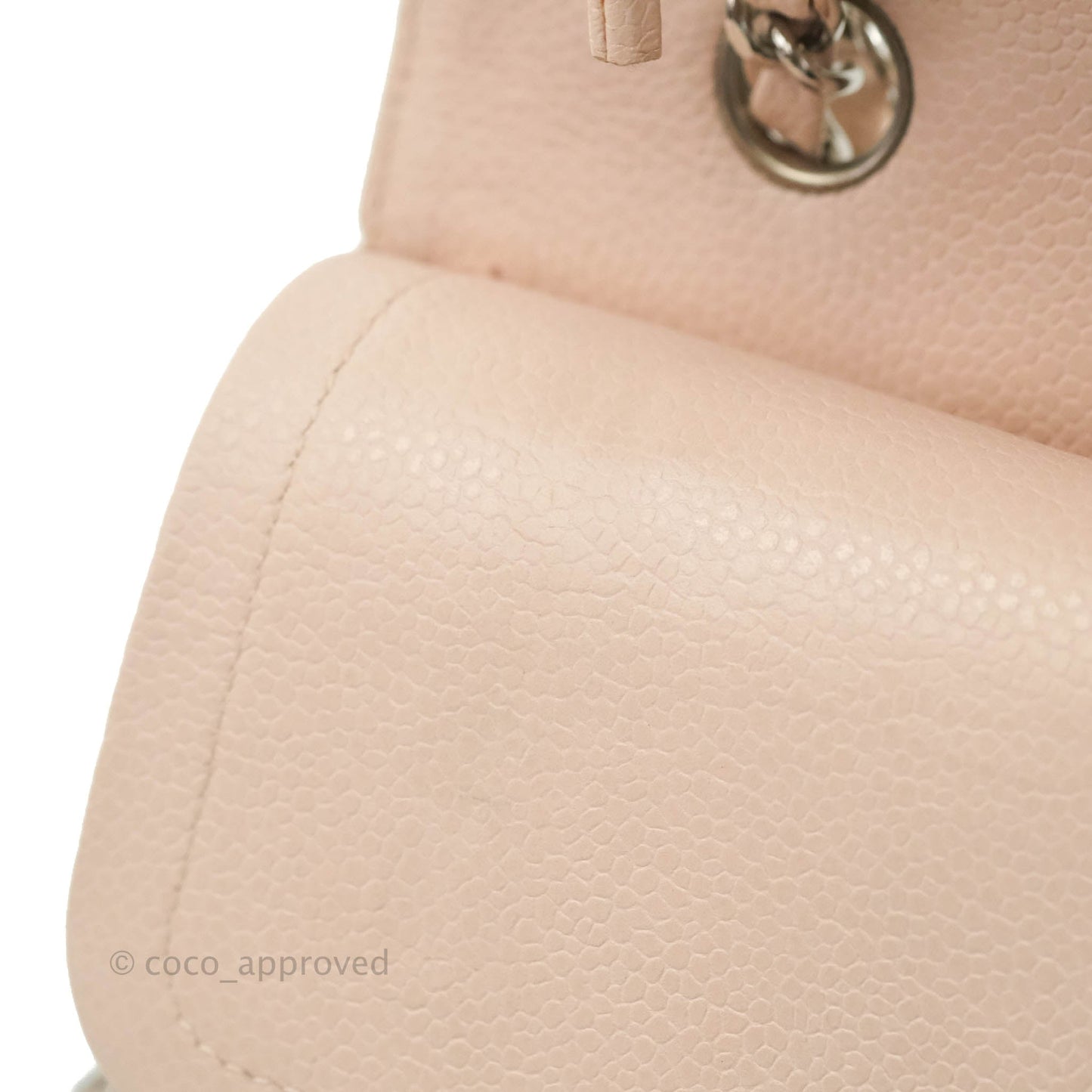 Chanel Classic M/L Medium Flap Quilted Sakura Pink Caviar Silver Hardware