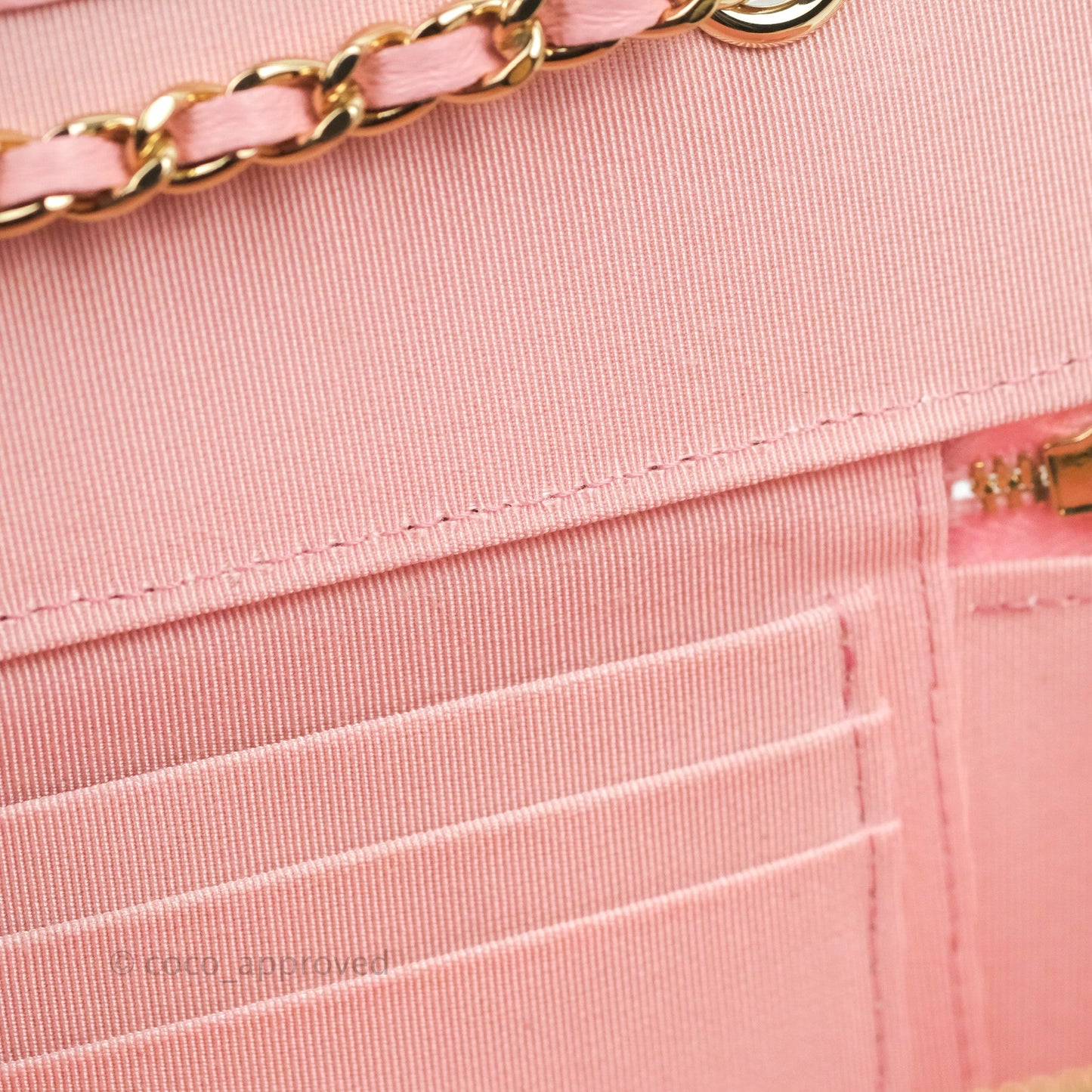 Chanel Vanity with Chain Camellia Embossed Pink Calfskin Gold Hardware