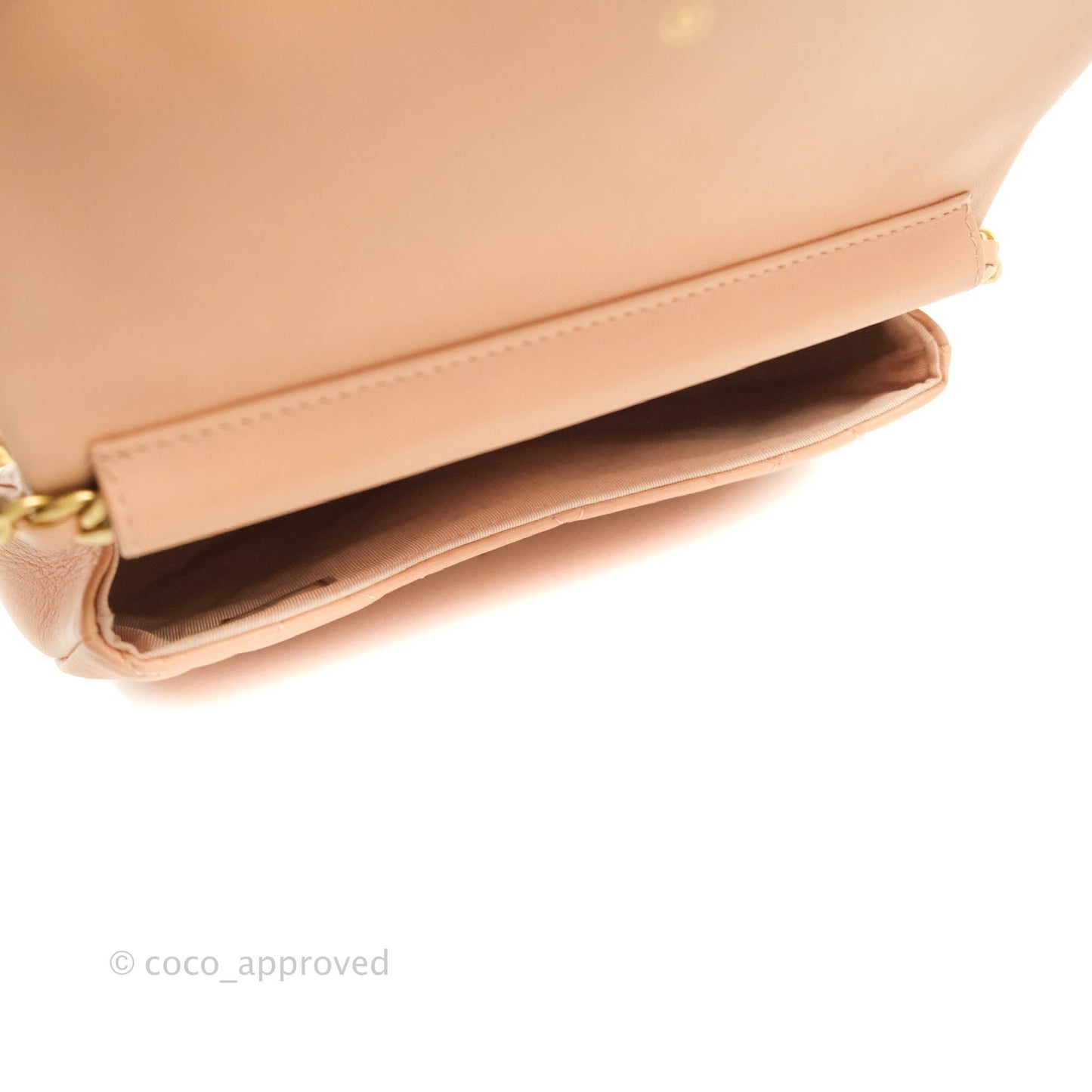 Chanel Clutch with Chain Beige Pink Calfskin Aged Gold Hardware