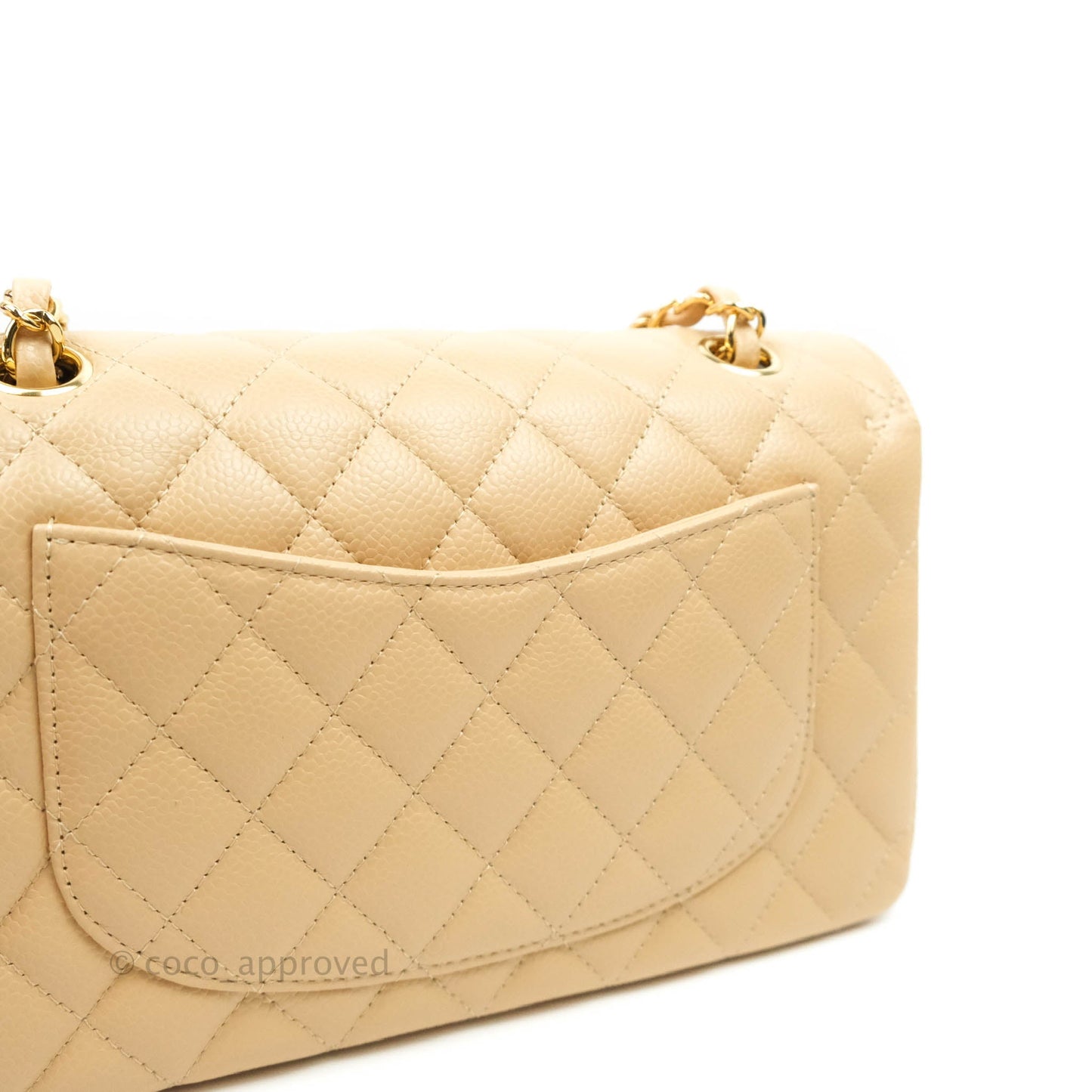 Chanel Classic Small S/M Flap Beige Caviar Gold Hardware