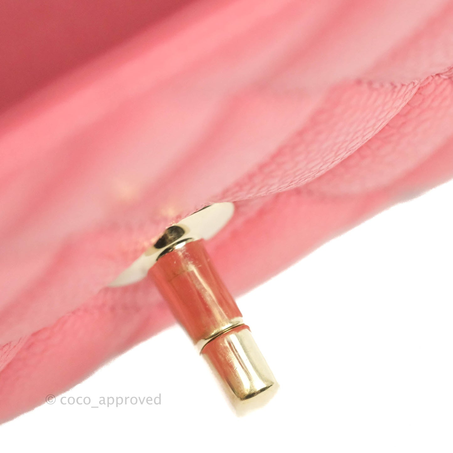 Chanel Quilted Mini Rectangular Flap Pearly Pink Caviar Gold Hardware 18S