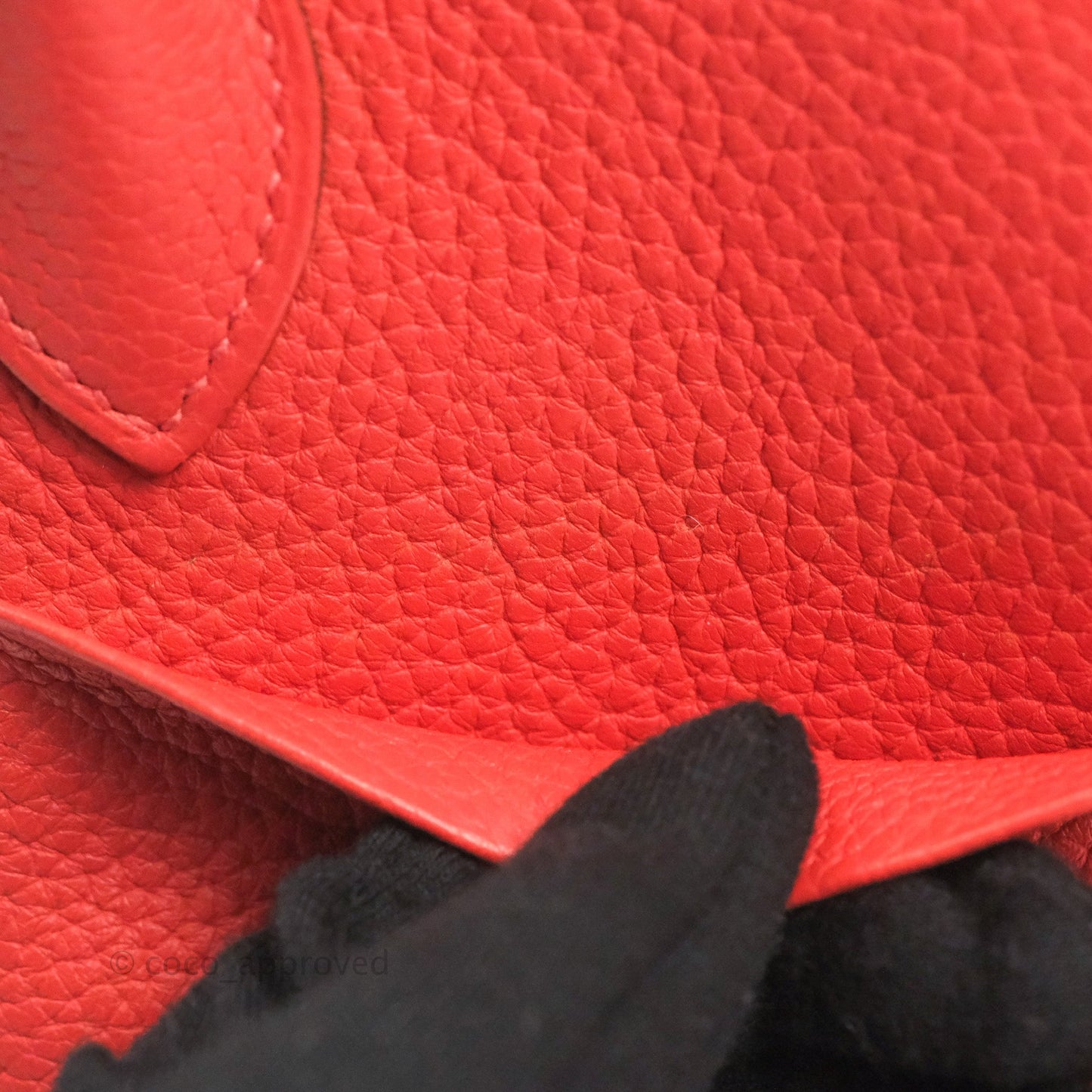 Hermès Lindy 30 Red Clemence Palladium Hardware
