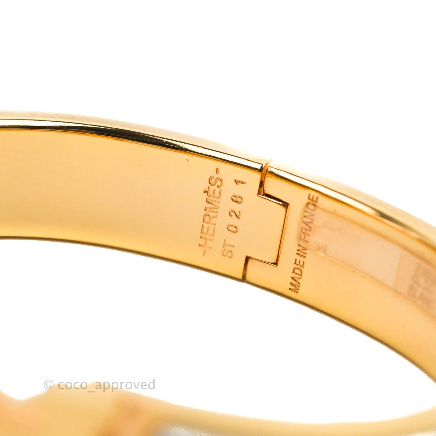 Hermès Clic H Bracelet White Rose Gold PM