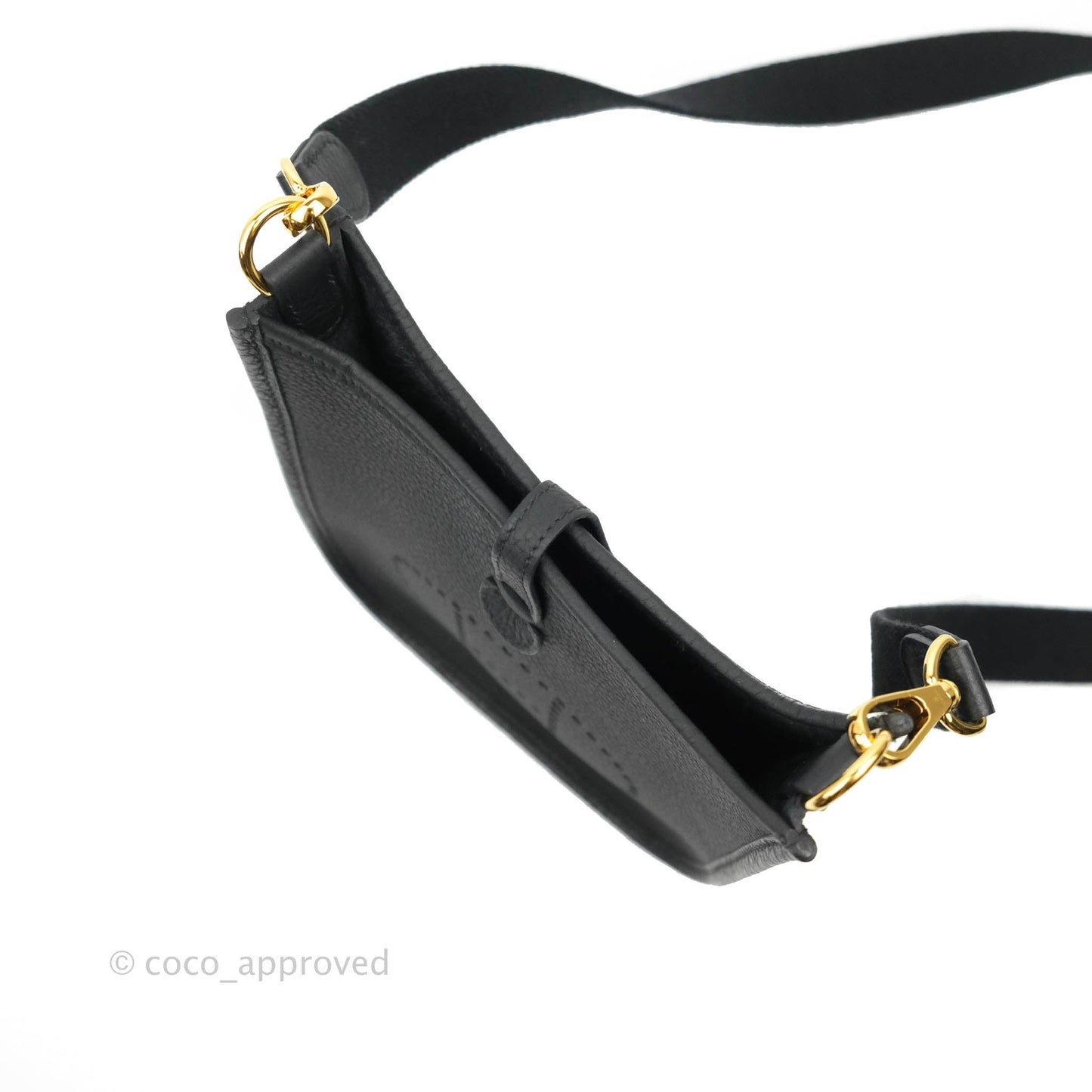 Hermès Clemence Mini Evelyne TPM Black Gold Hardware