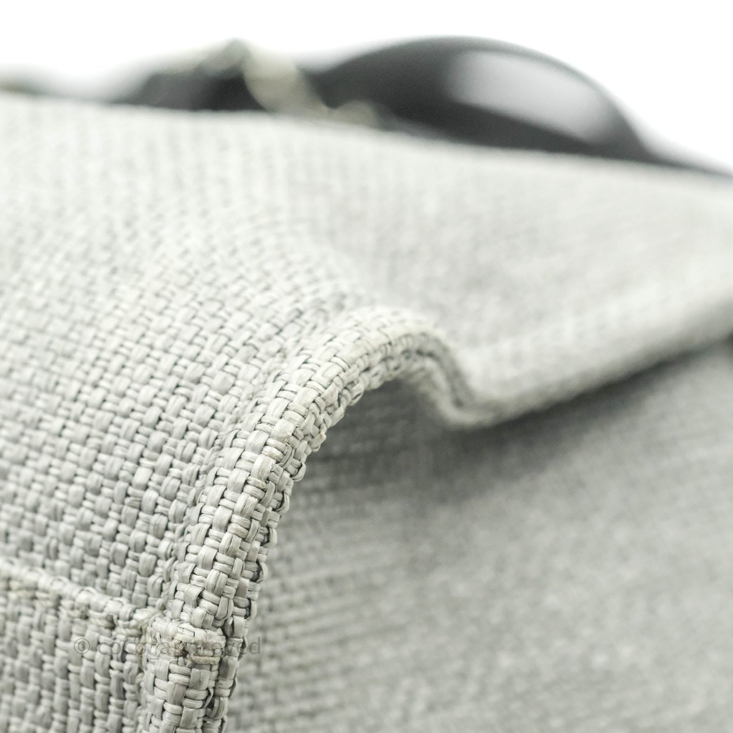 Chanel Large Deauville Light Grey Canvas Silver Hardware
