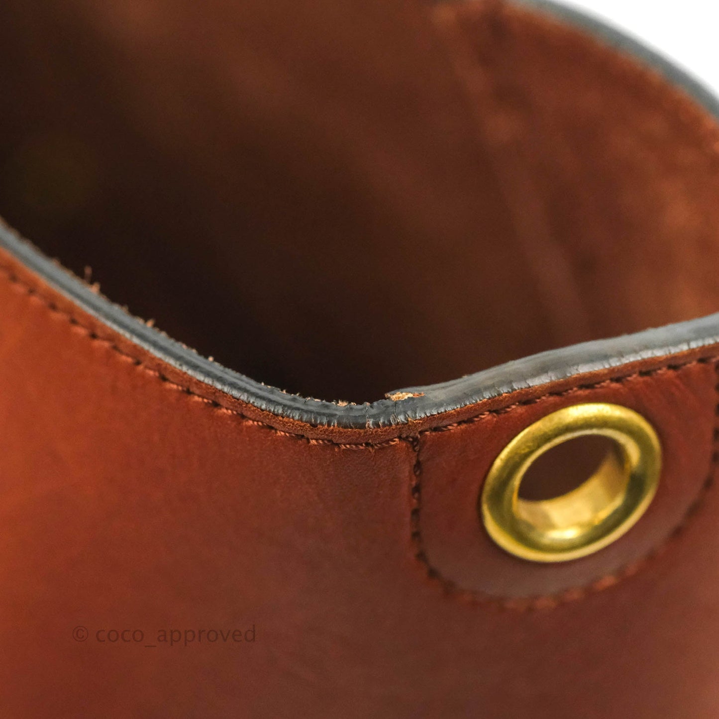 Celine Sangle Bucket Bag Calfskin Brick Red Gold Hardware