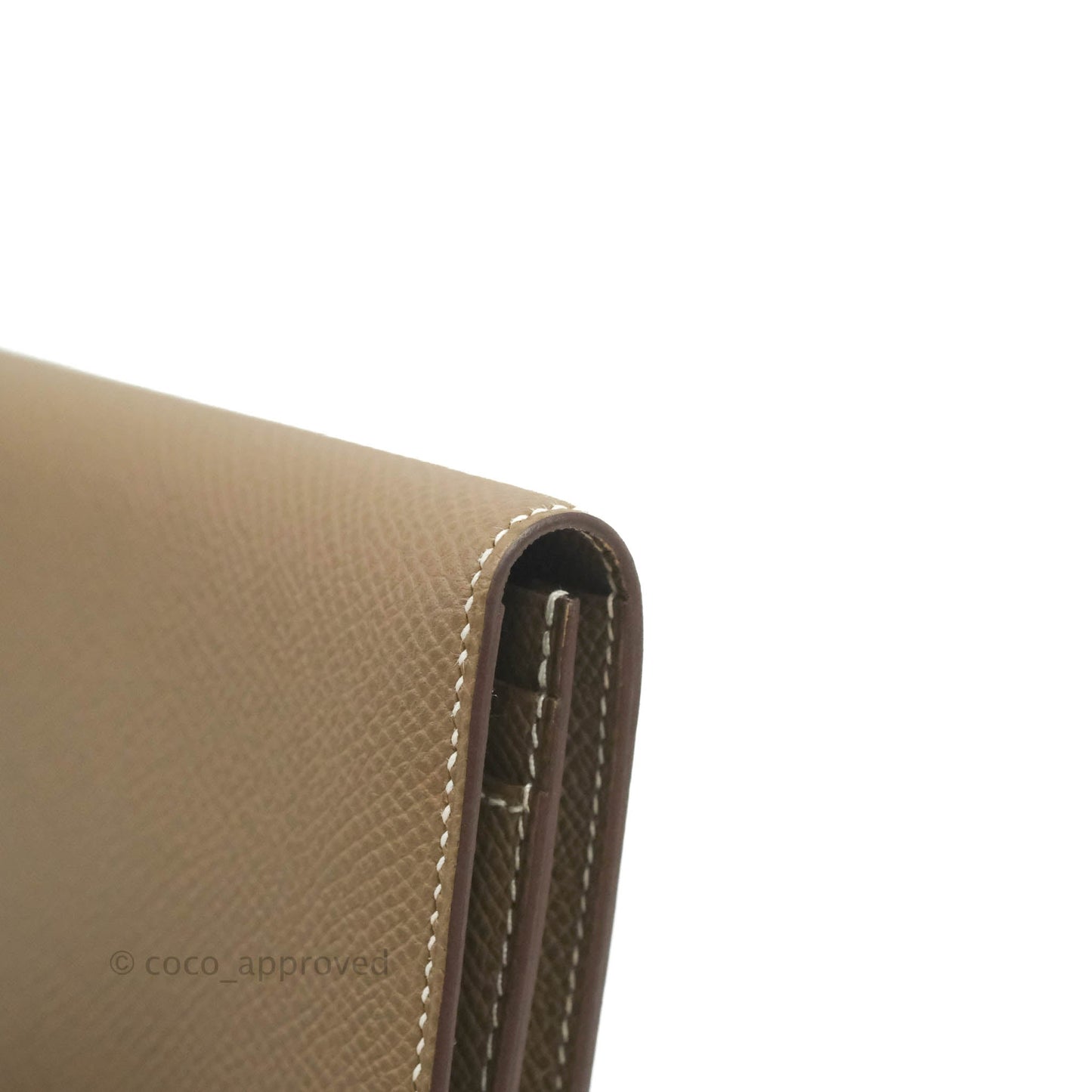Hermès Bearn Wallet Etoupe Epsom Gold Hardware