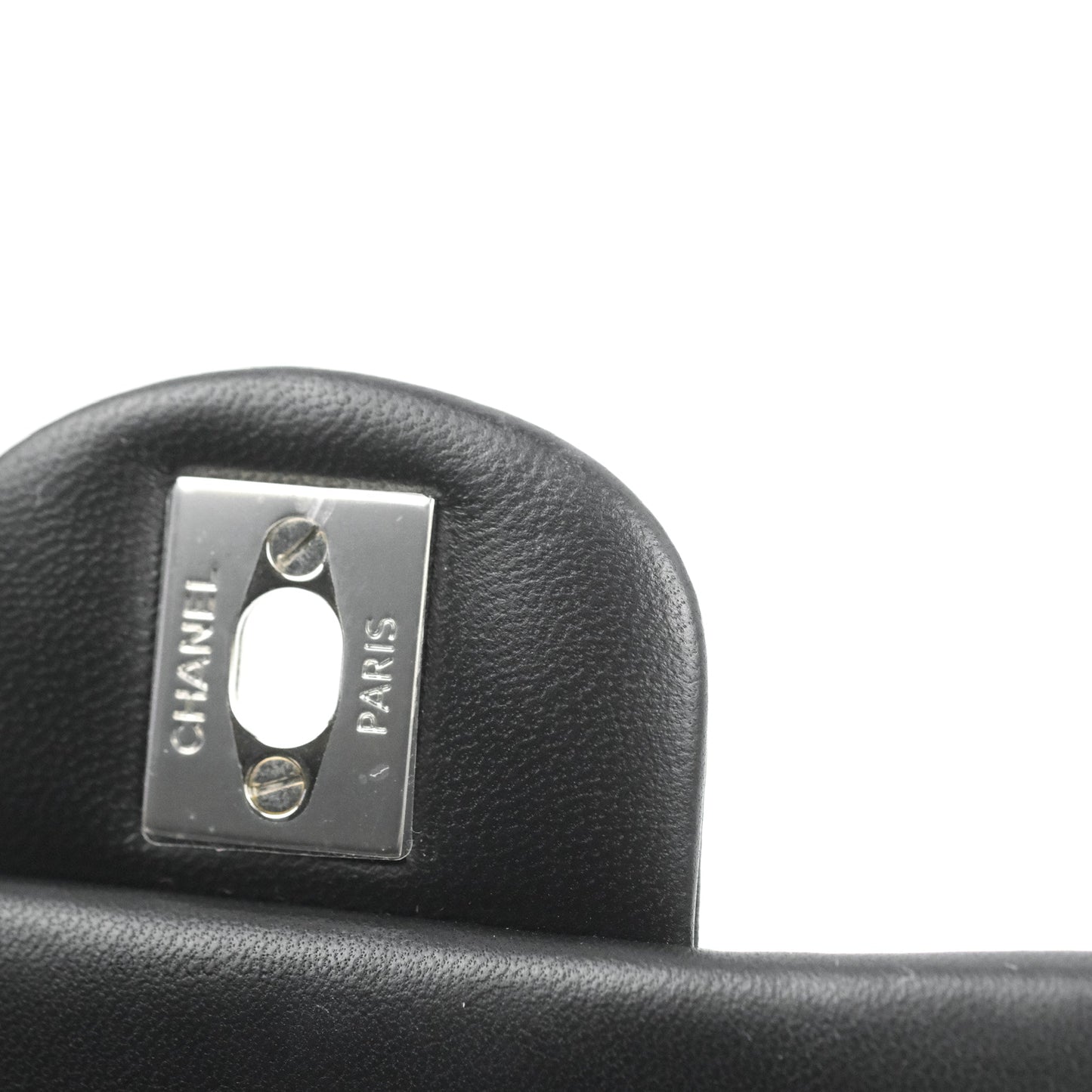 Chanel Mini Square Black Lambskin Silver Hardware