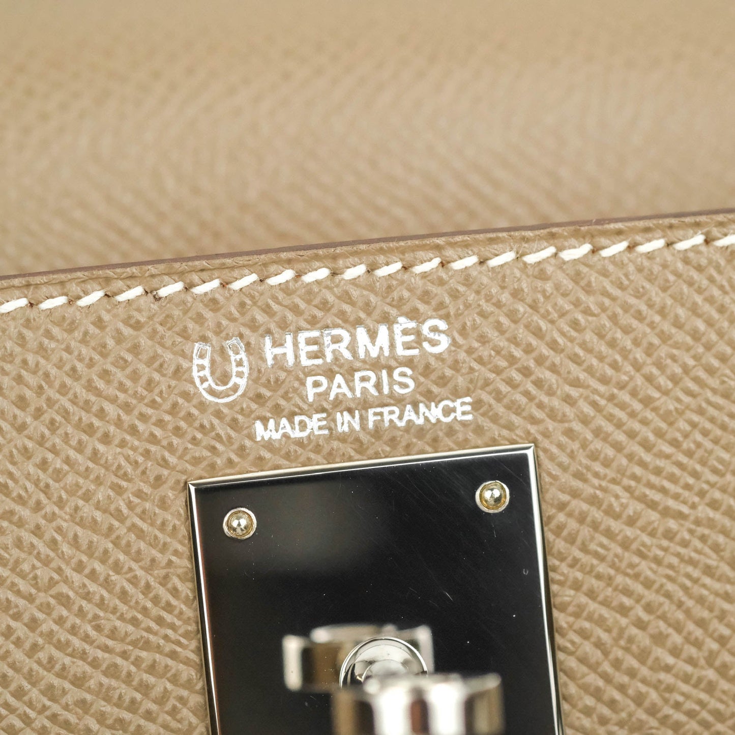Hermès Kelly 32 Sellier Etoupe Epsom Palladium Hardware HSS