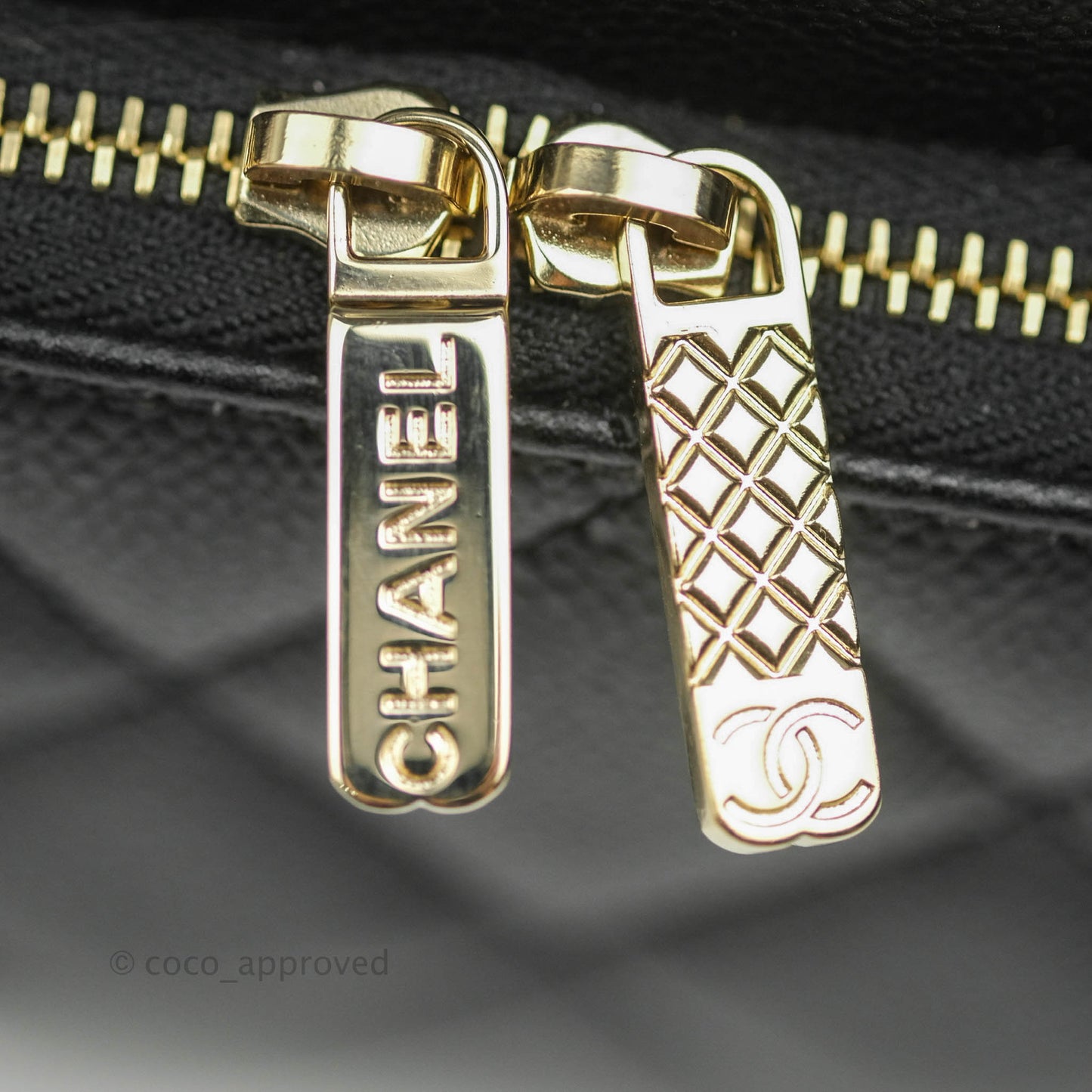 Chanel Business Affinity Drawstring Bucket Bag Black Caviar Gold Hardware 21P