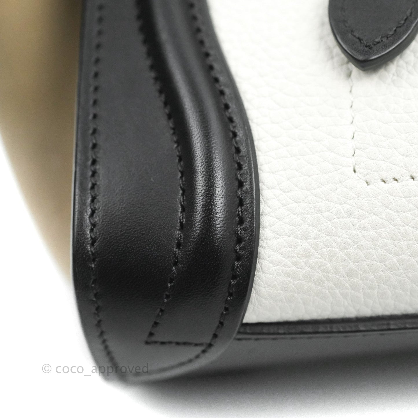 Celine Nano Luggage Bag Tricolour Dune/White/Black Grained Calfskin