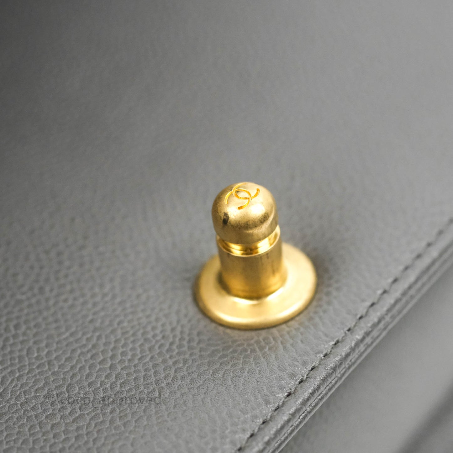Chanel Small Boy Dark Grey Caviar Aged Gold Hardware